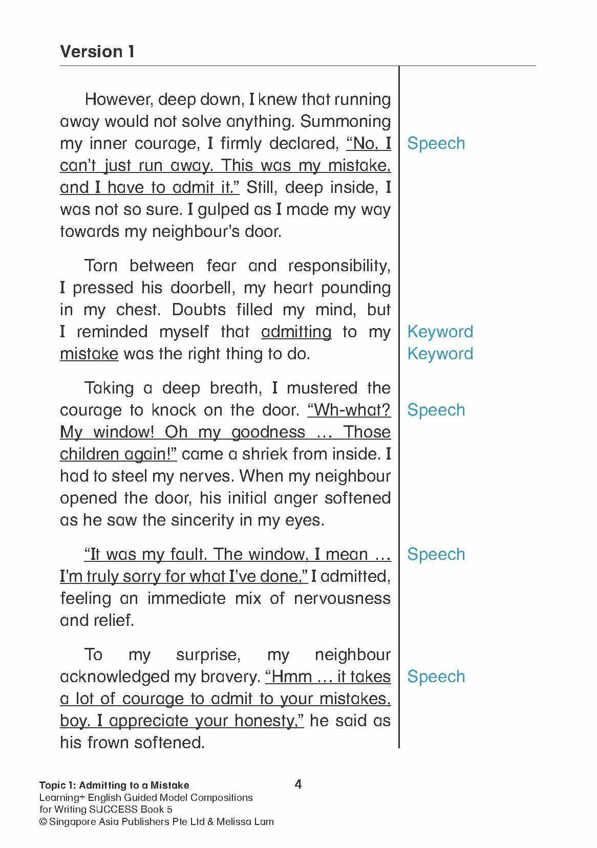 LEARNING+ ENGLISH GUIDED MODEL COMPOSITIONS FOR WRITING SUCCESS Book 5