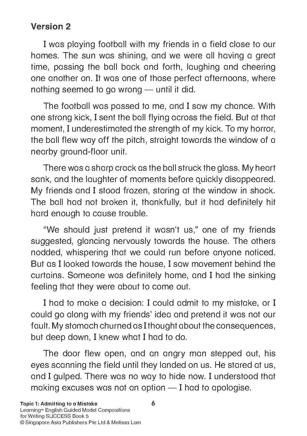 LEARNING+ ENGLISH GUIDED MODEL COMPOSITIONS FOR WRITING SUCCESS Book 5