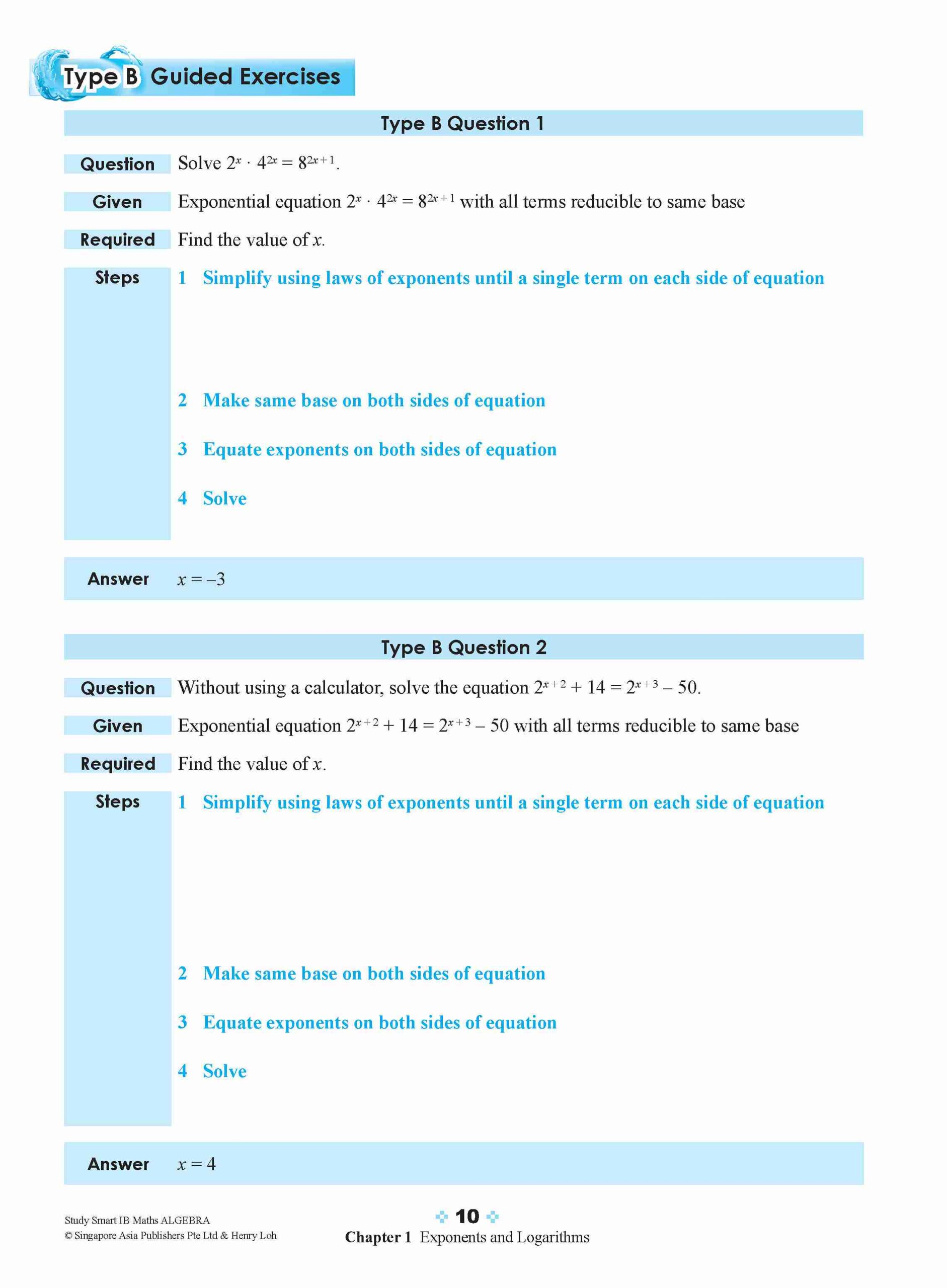 STUDY SMART IB Mathematics Algebra