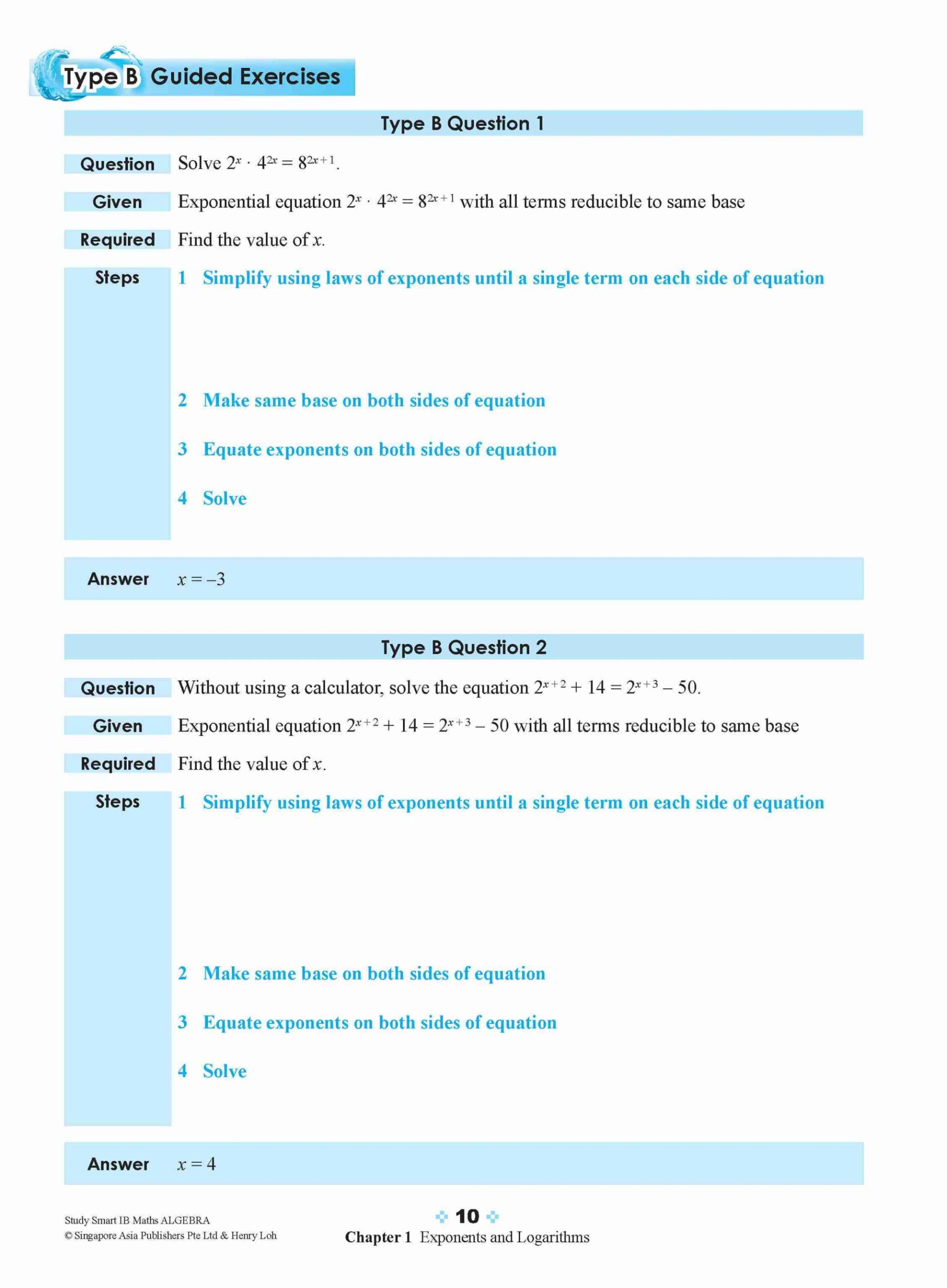 STUDY SMART IB Mathematics Algebra