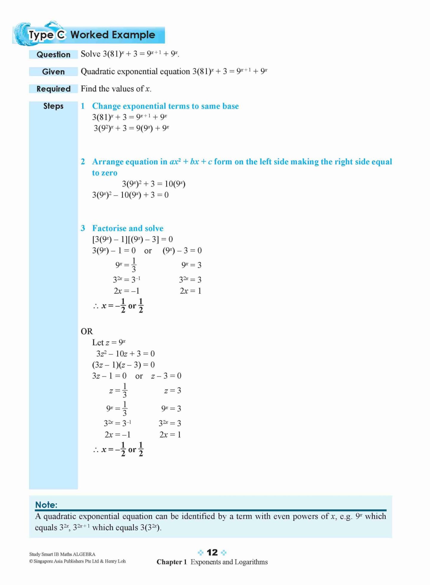 STUDY SMART IB Mathematics Algebra
