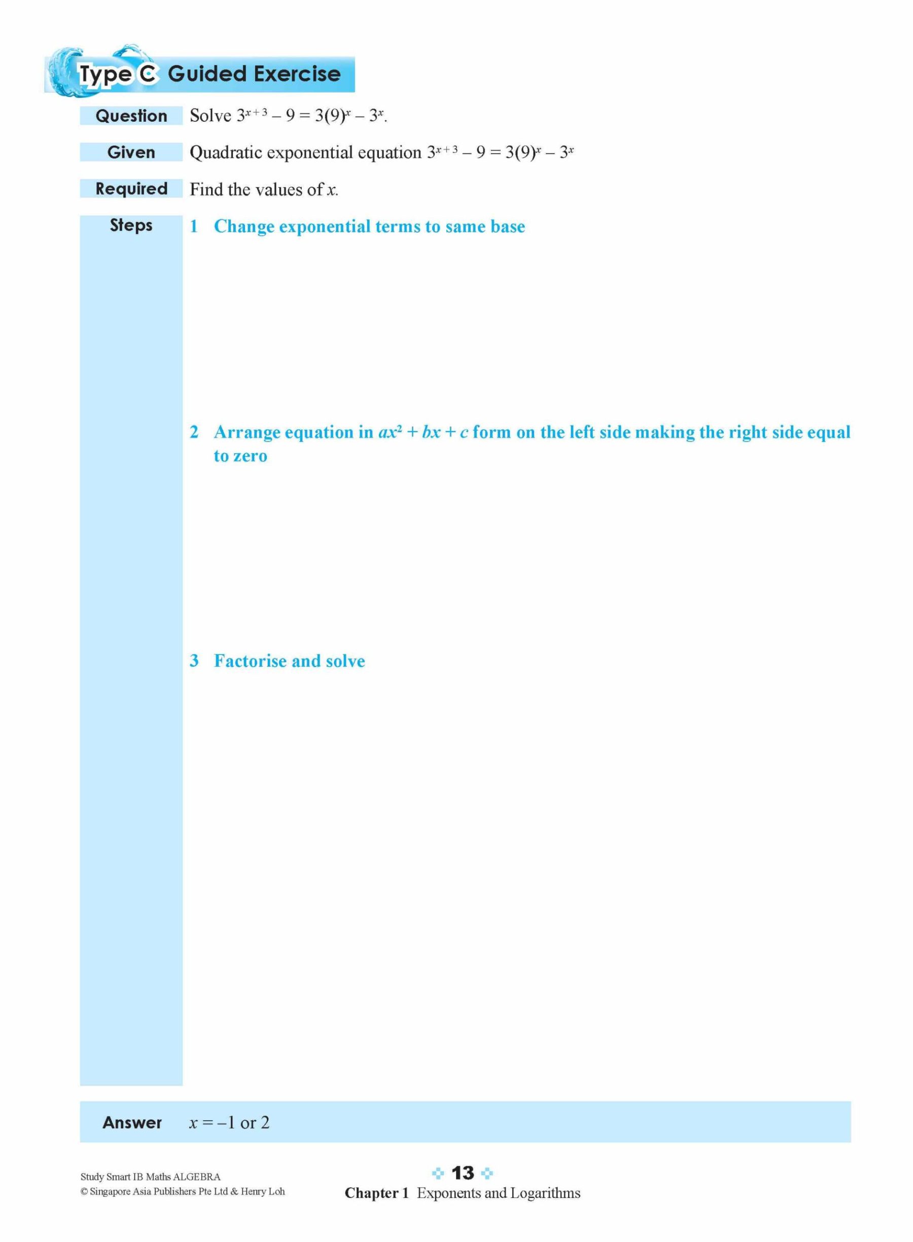 STUDY SMART IB Mathematics Algebra