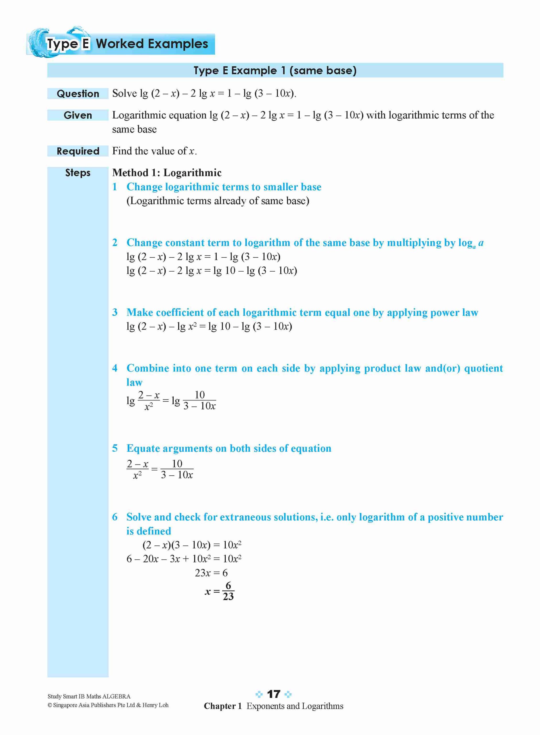 STUDY SMART IB Mathematics Algebra