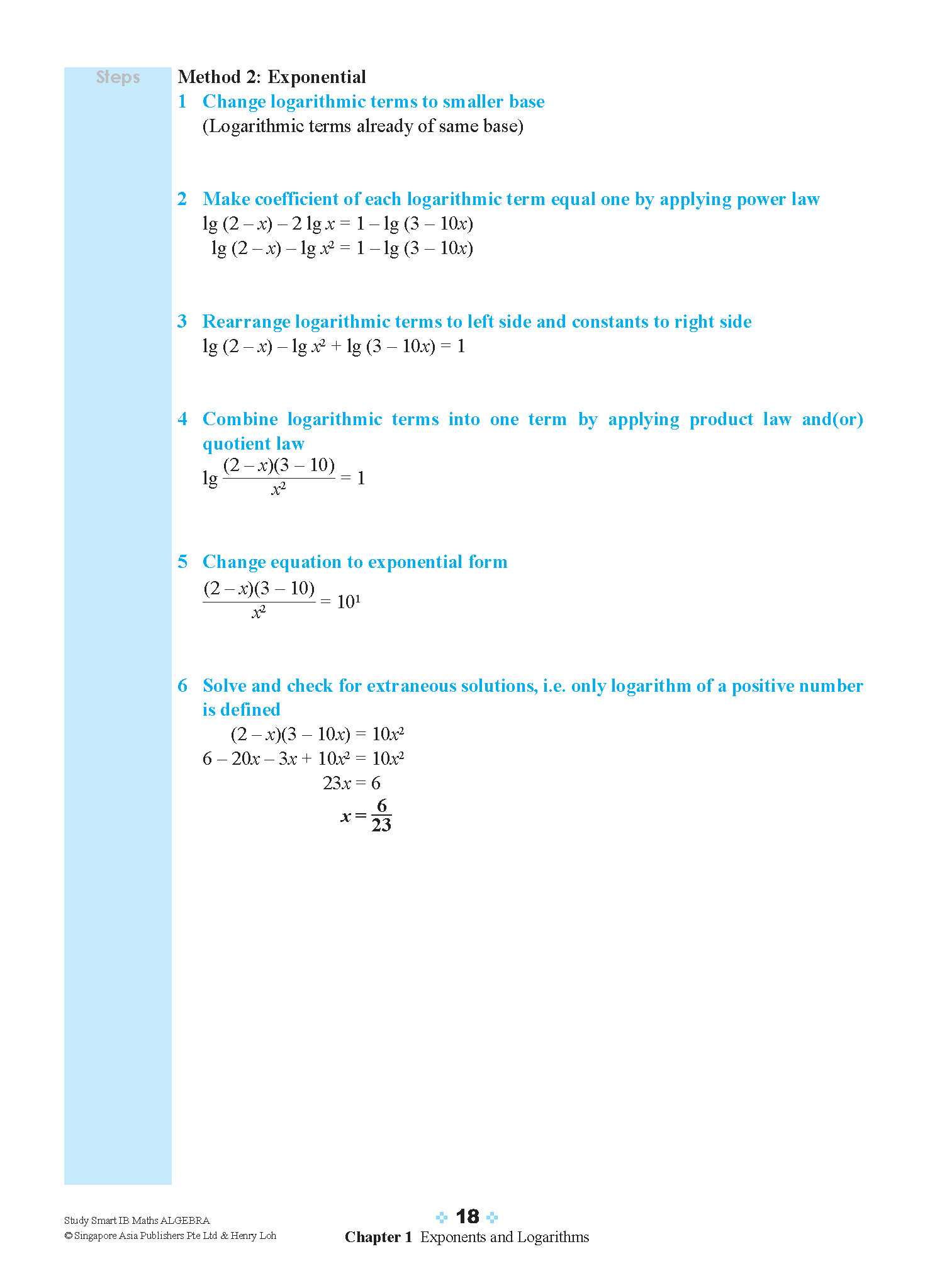 STUDY SMART IB Mathematics Algebra