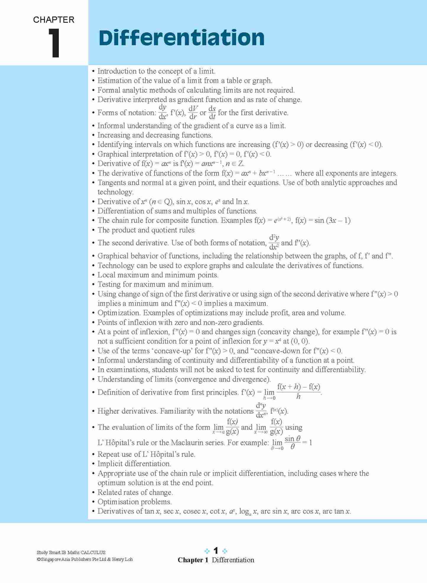 STUDY SMART IB Mathematics Calculus