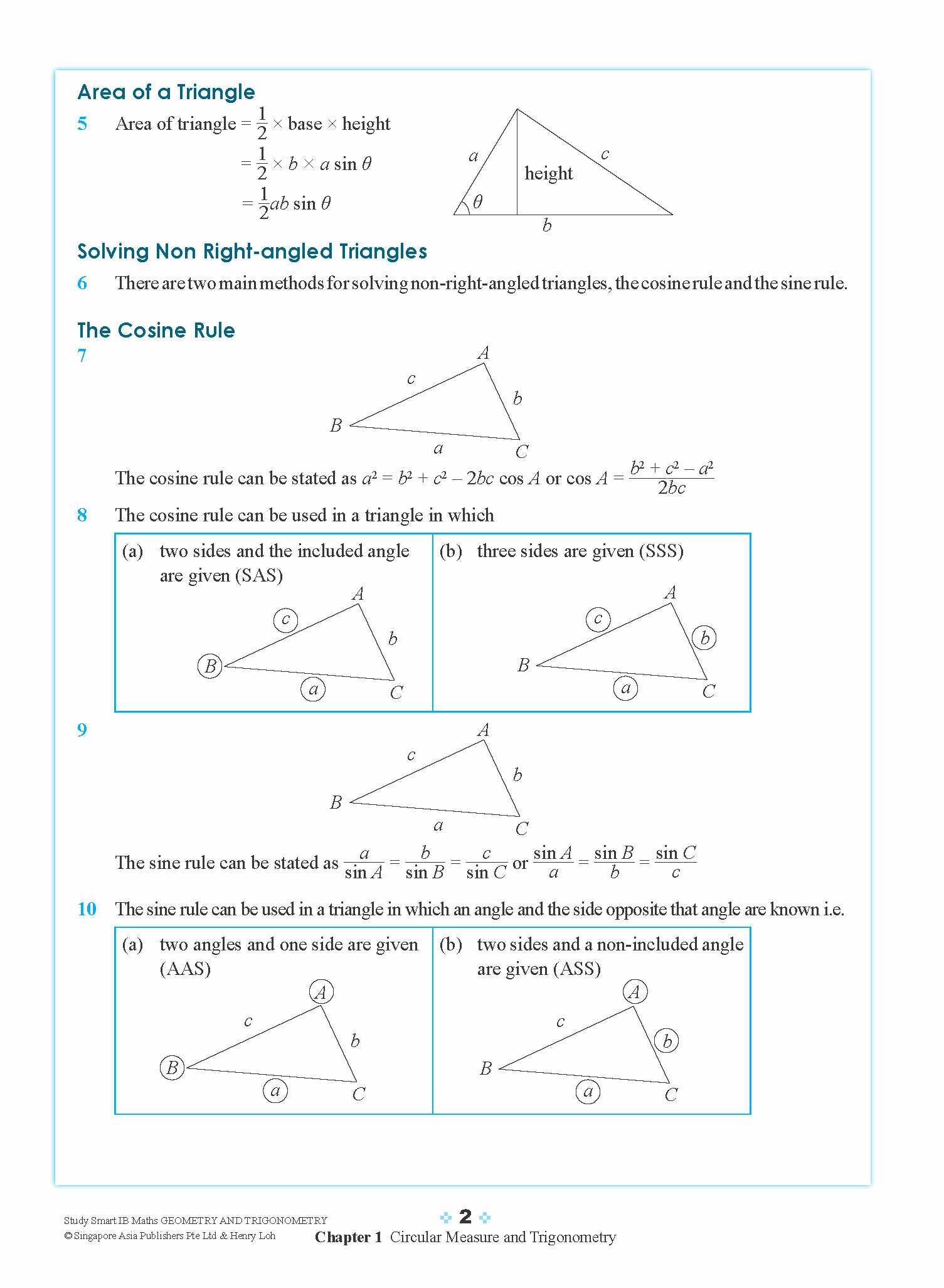 STUDY SMART IB Mathematics Geometry and Trigonometry