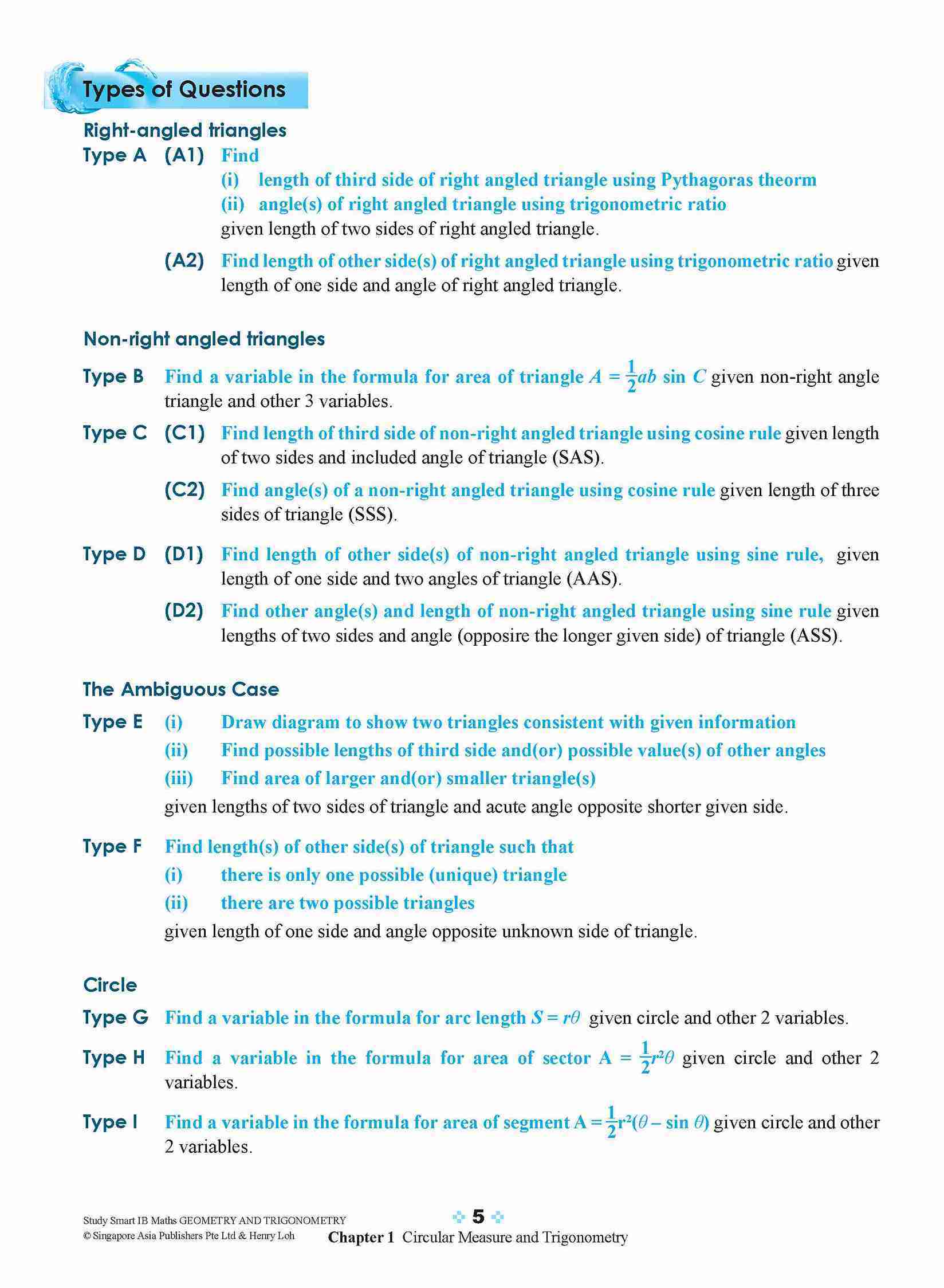 STUDY SMART IB Mathematics Geometry and Trigonometry