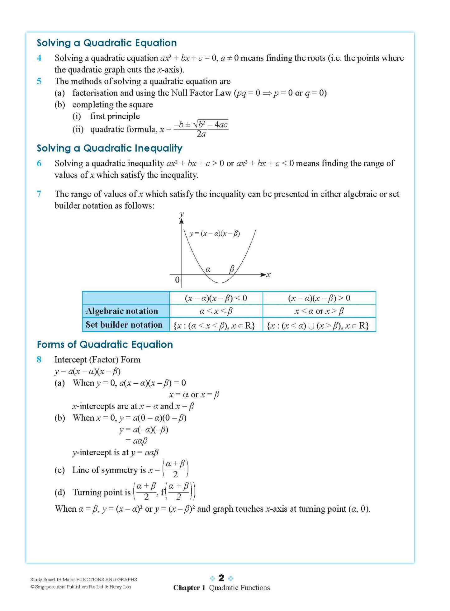STUDY SMART IB Mathematics Functions and Graphs