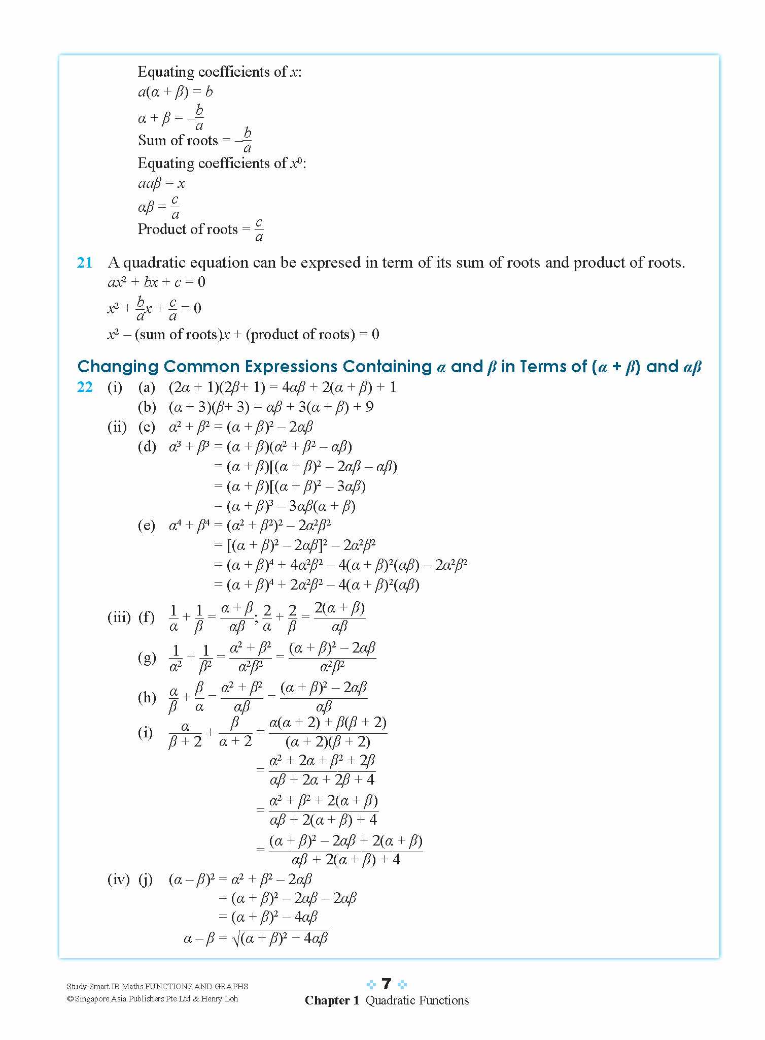 STUDY SMART IB Mathematics Functions and Graphs