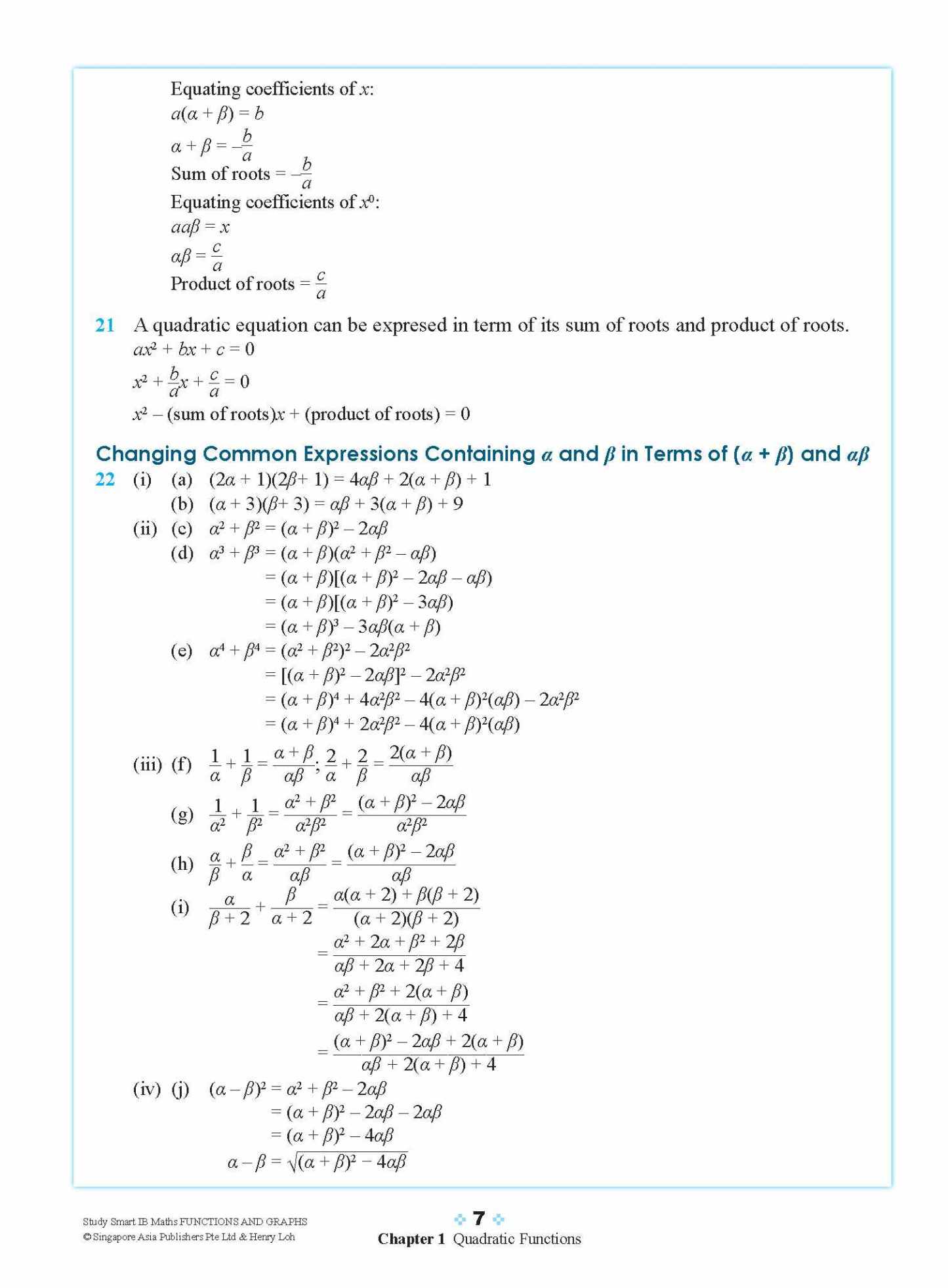 STUDY SMART IB Mathematics Functions and Graphs