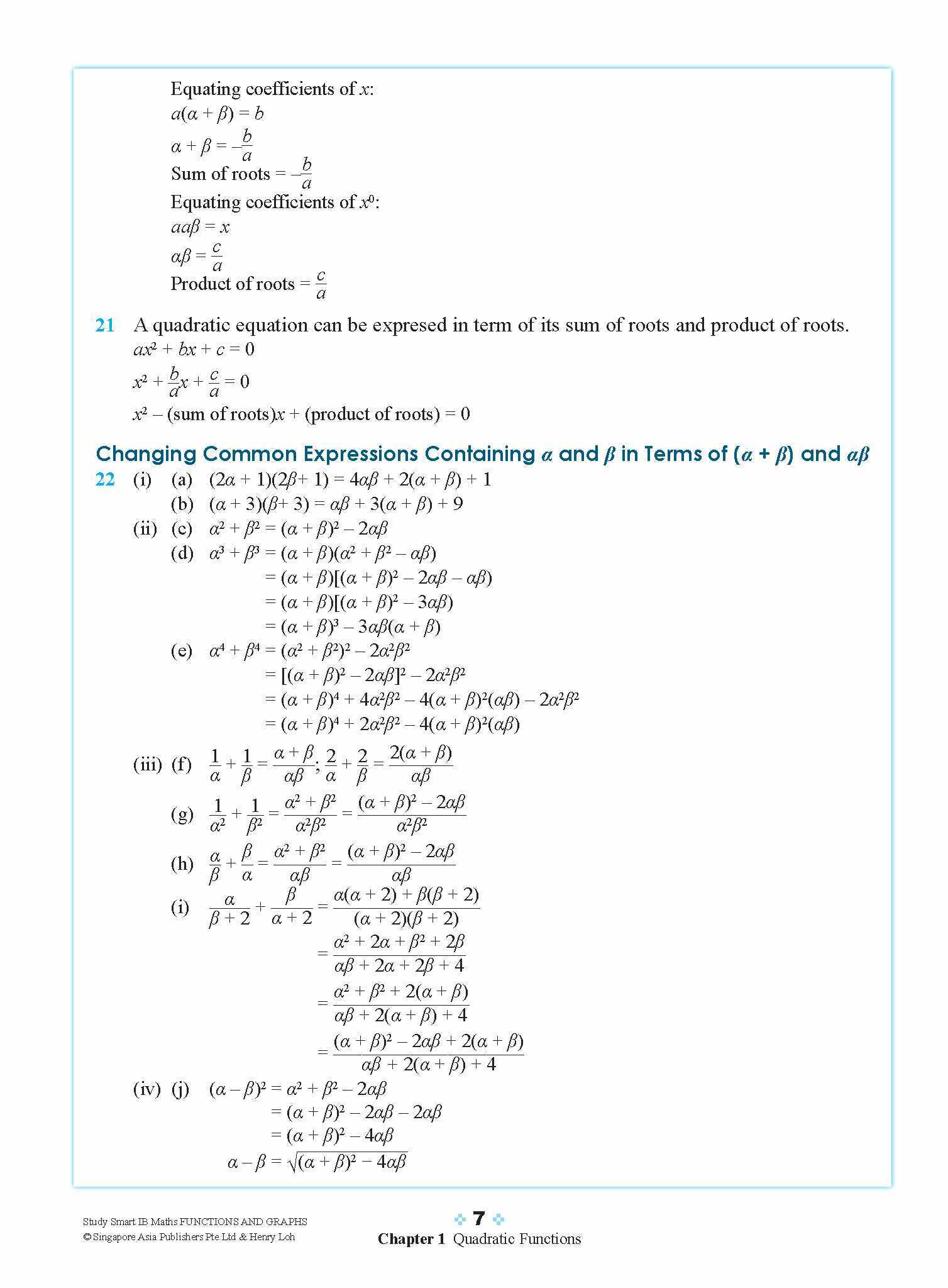 STUDY SMART IB Mathematics Functions and Graphs