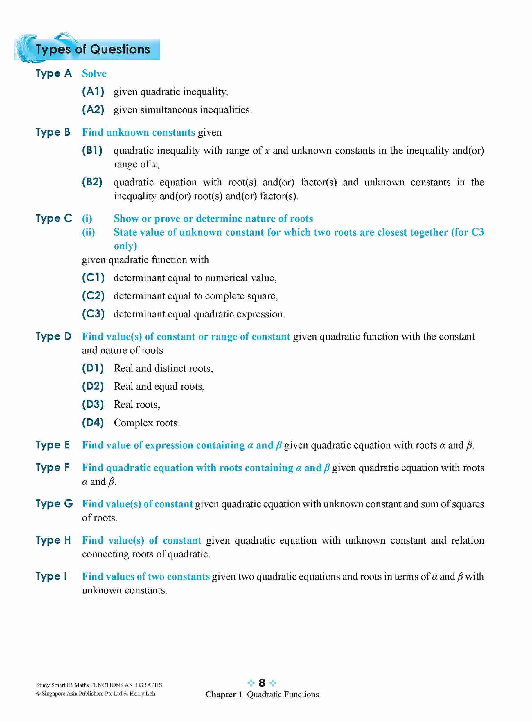 STUDY SMART IB Mathematics Functions and Graphs