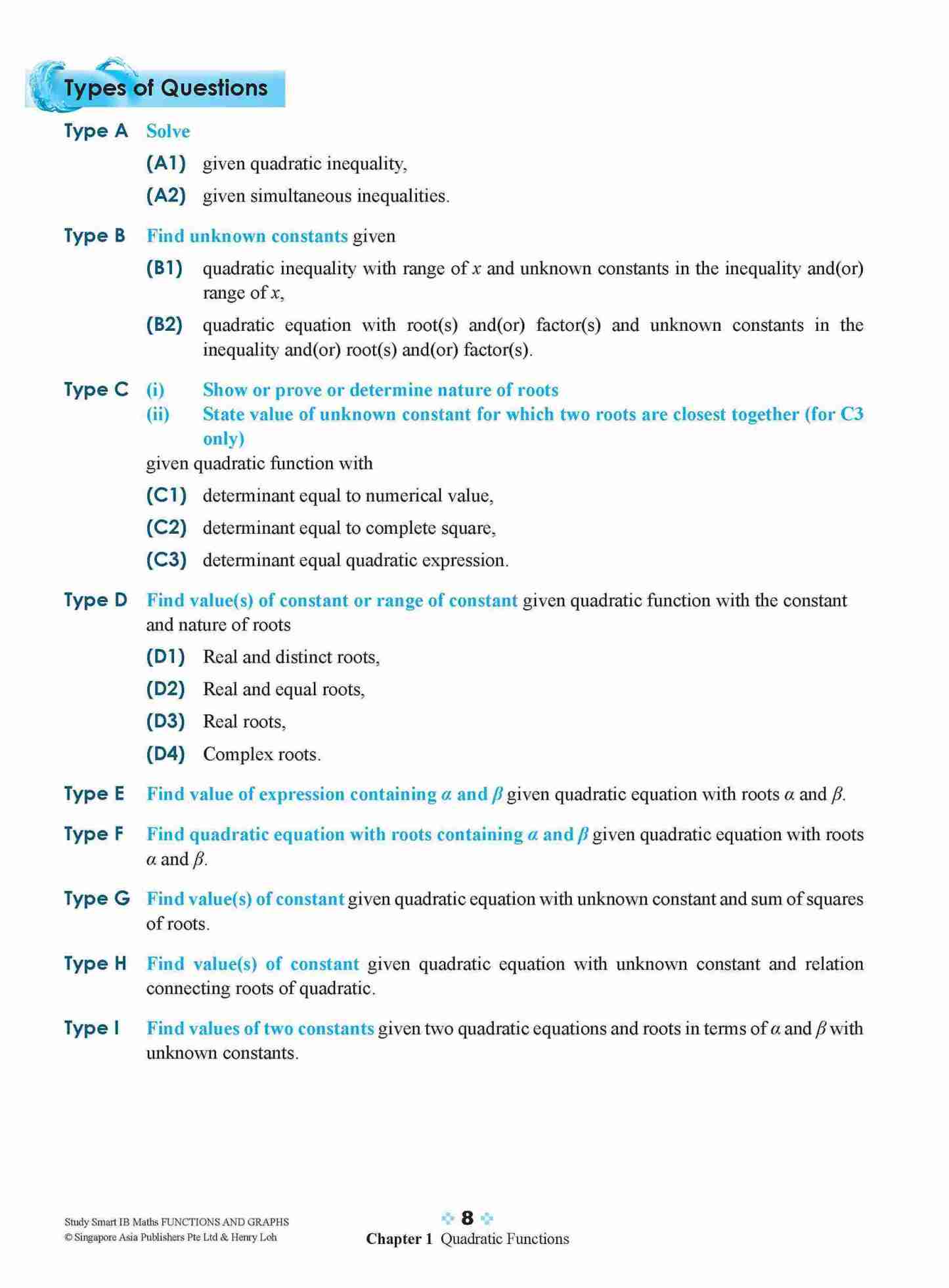 STUDY SMART IB Mathematics Functions and Graphs