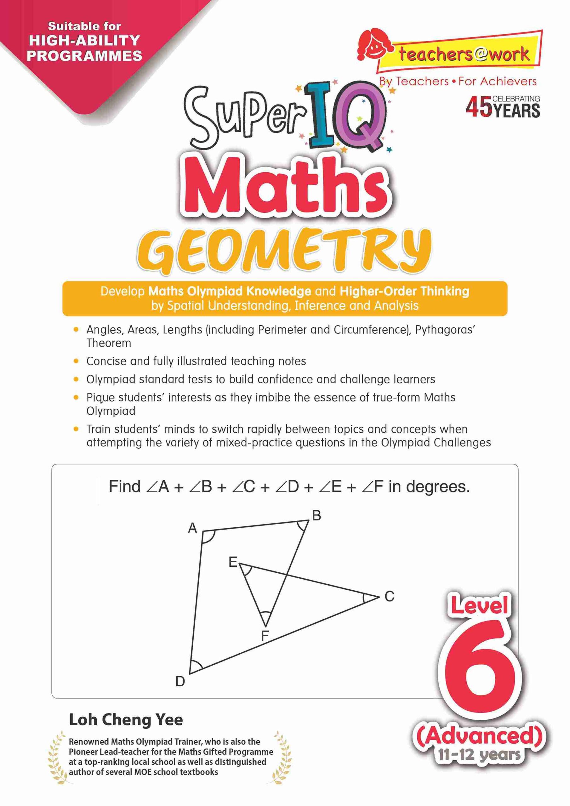 Super IQ Maths Olympiad GEOMETRY Level 6 Advanced (11-12 years)