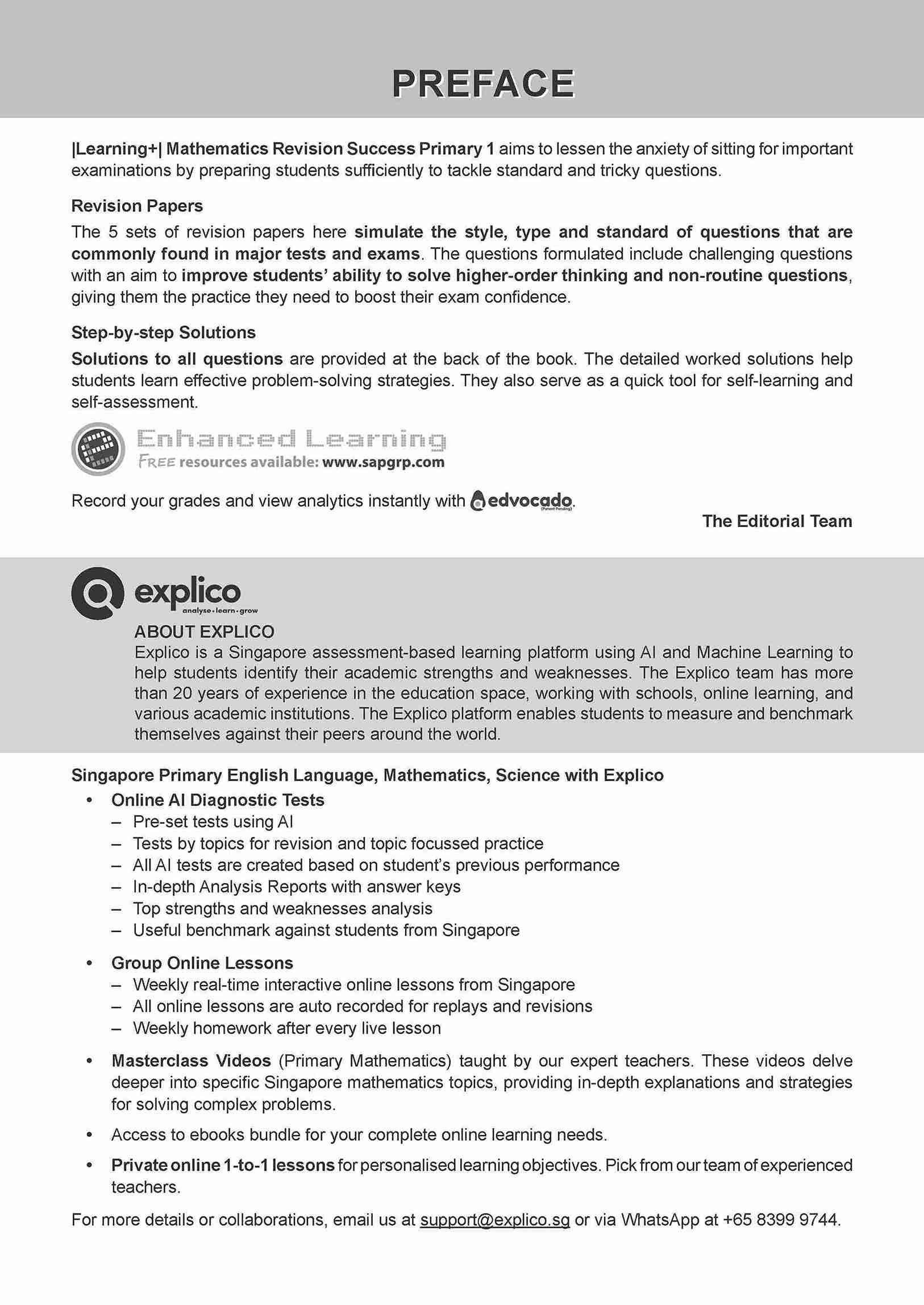 LEARNING+ MATHEMATICS Revision SUCCESS Primary 1