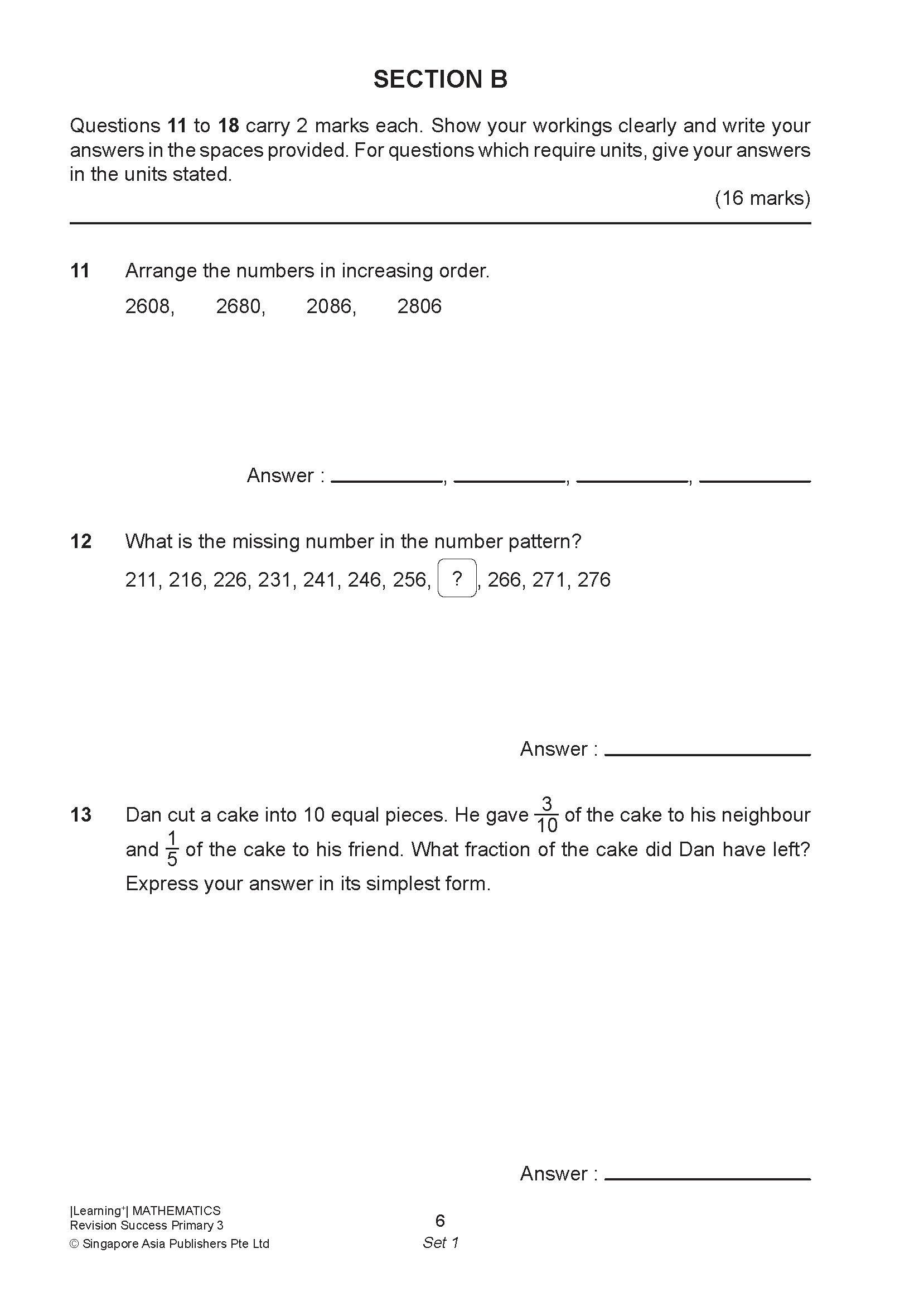 LEARNING+ MATHEMATICS Revision SUCCESS Primary 3