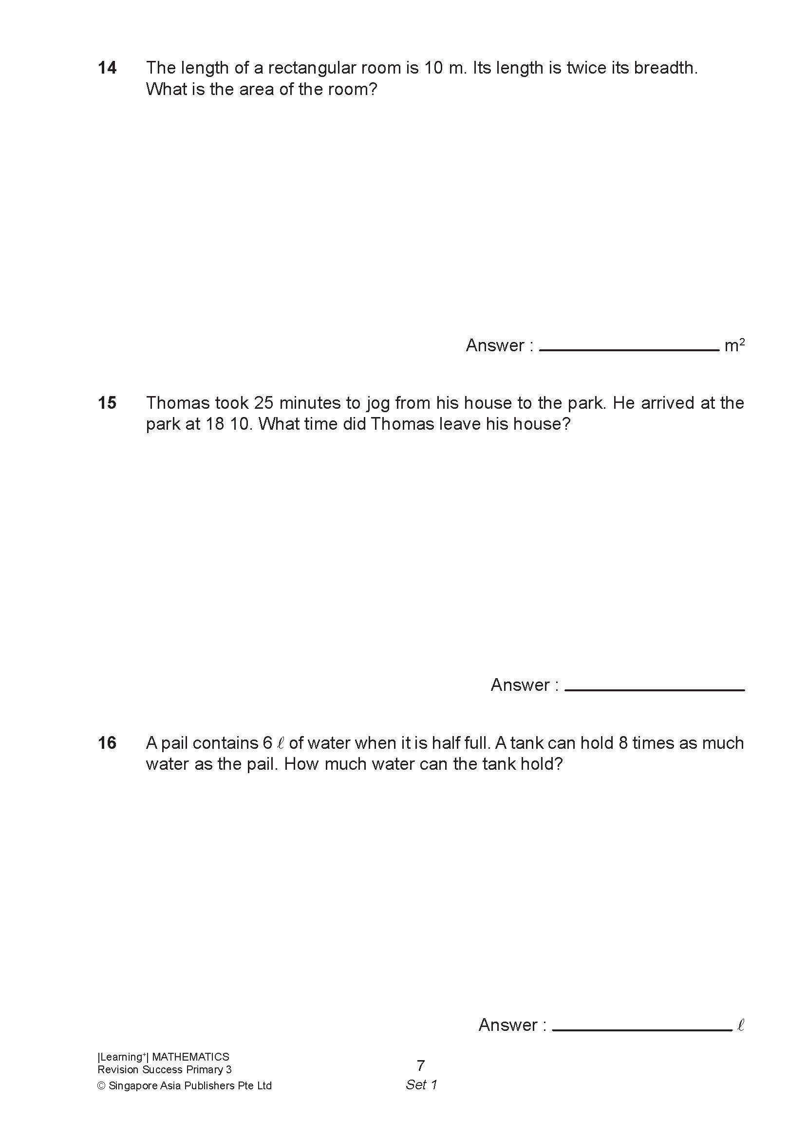 LEARNING+ MATHEMATICS Revision SUCCESS Primary 3
