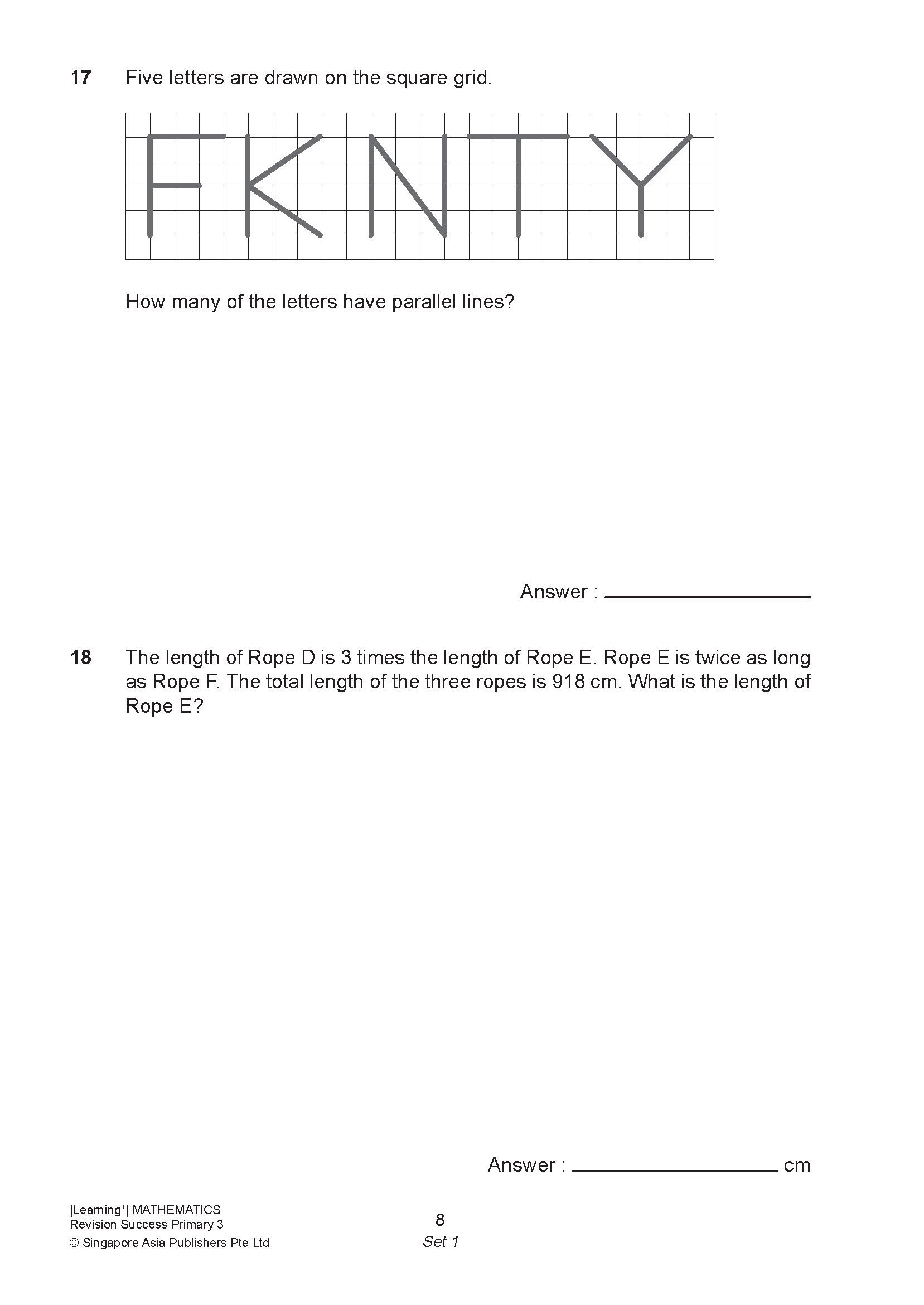 LEARNING+ MATHEMATICS Revision SUCCESS Primary 3