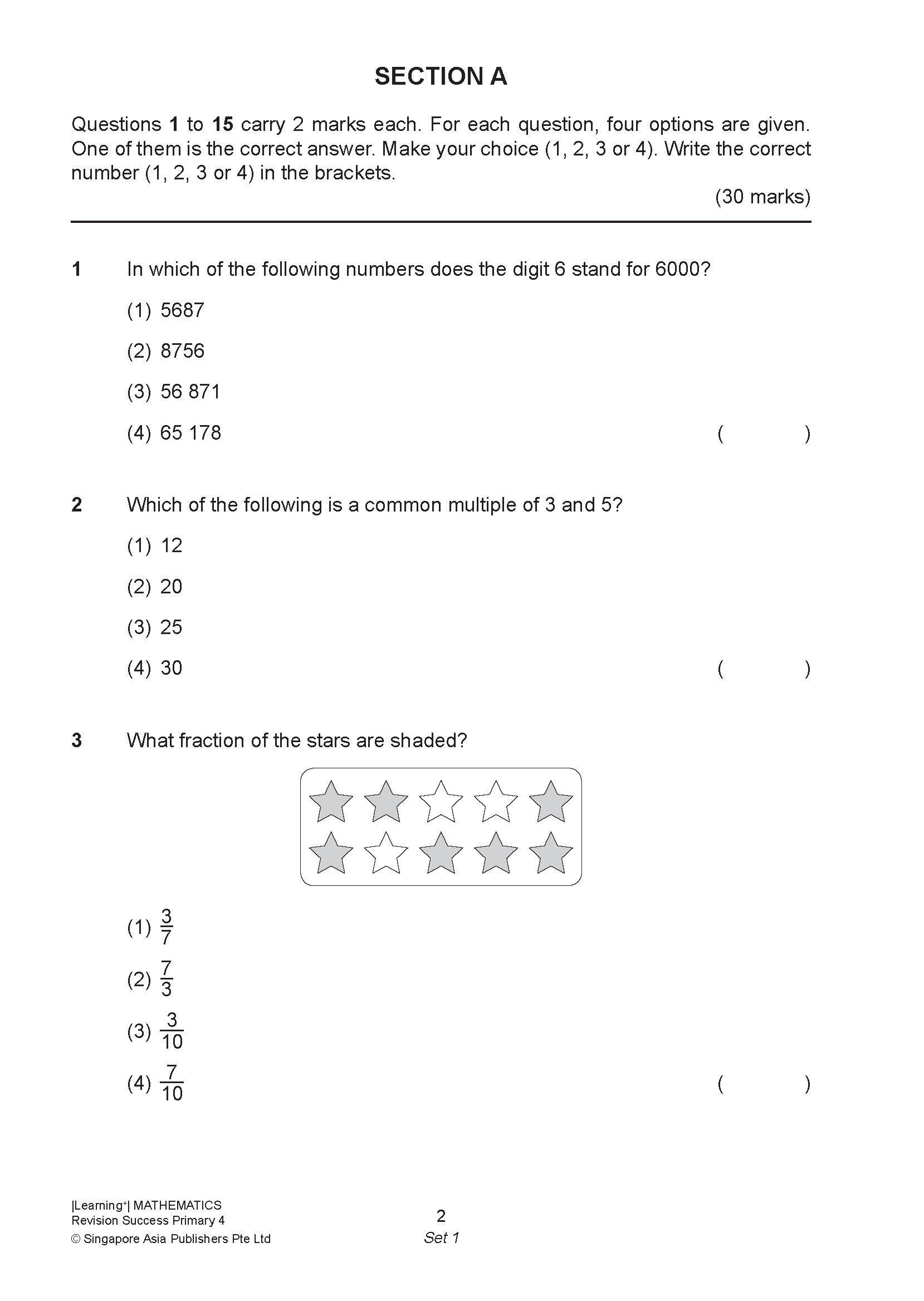 LEARNING+ MATHEMATICS Revision SUCCESS Primary 4