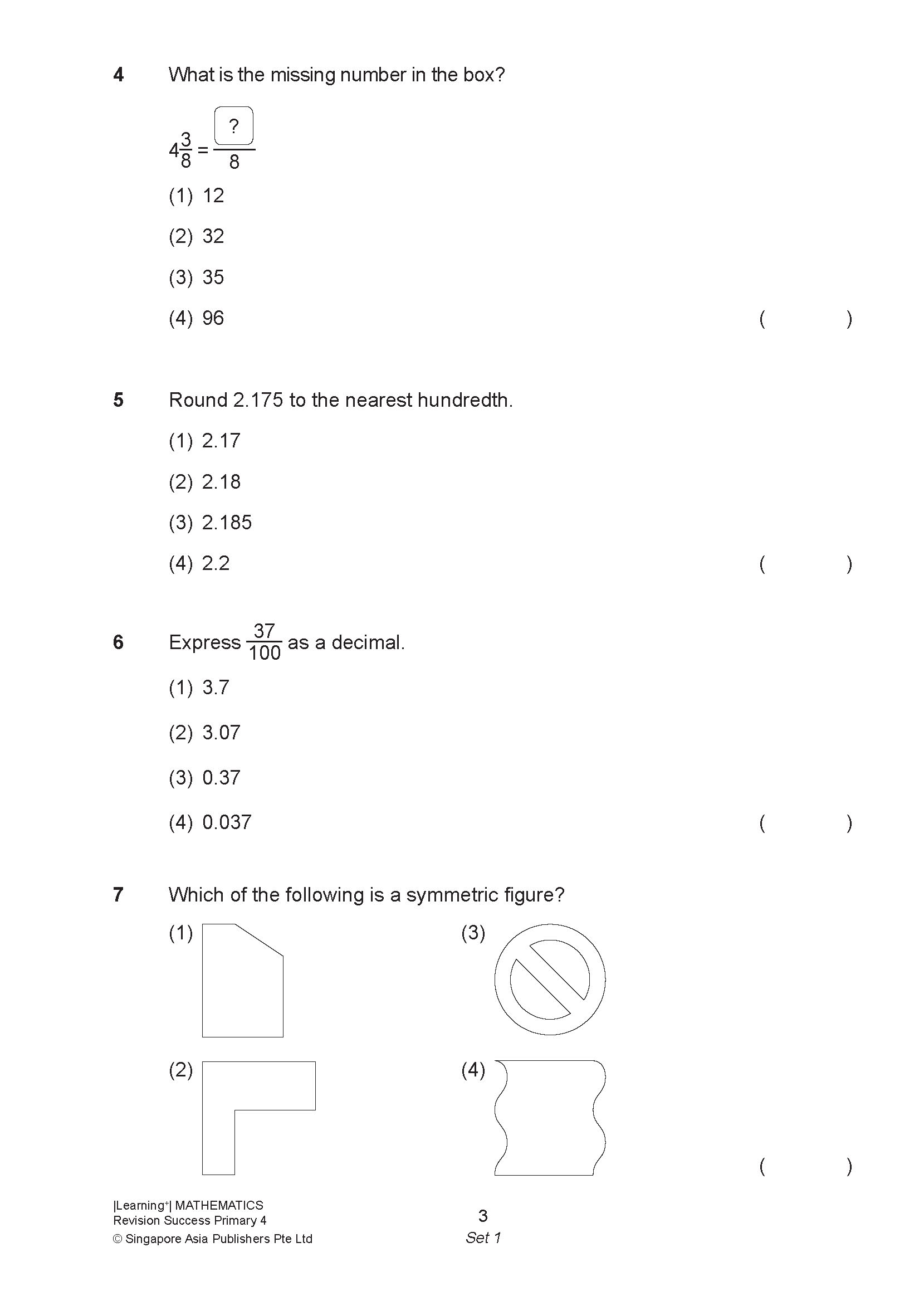 LEARNING+ MATHEMATICS Revision SUCCESS Primary 4