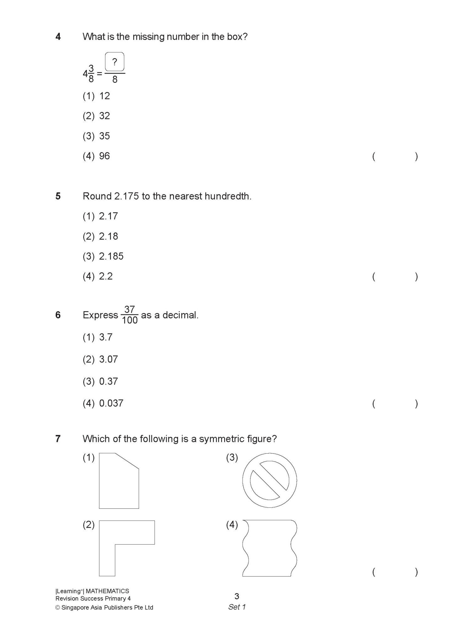 LEARNING+ MATHEMATICS Revision SUCCESS Primary 4