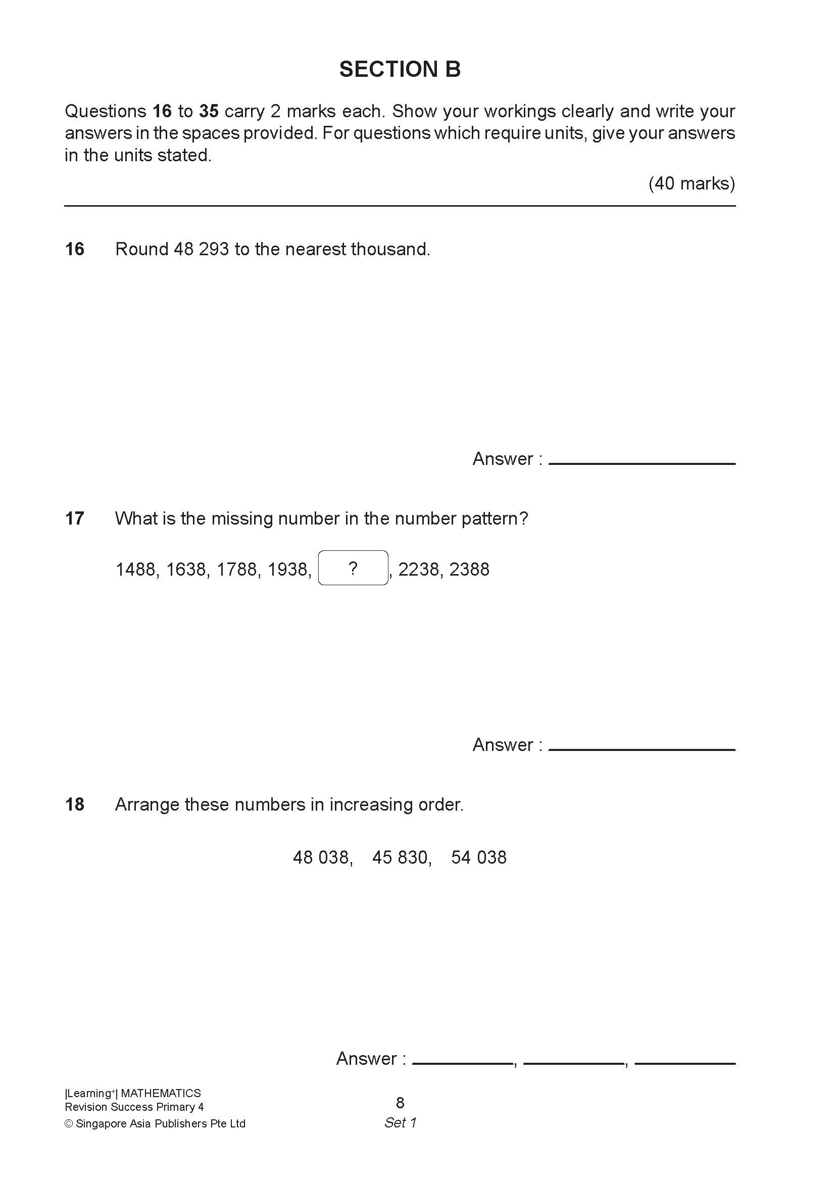 LEARNING+ MATHEMATICS Revision SUCCESS Primary 4