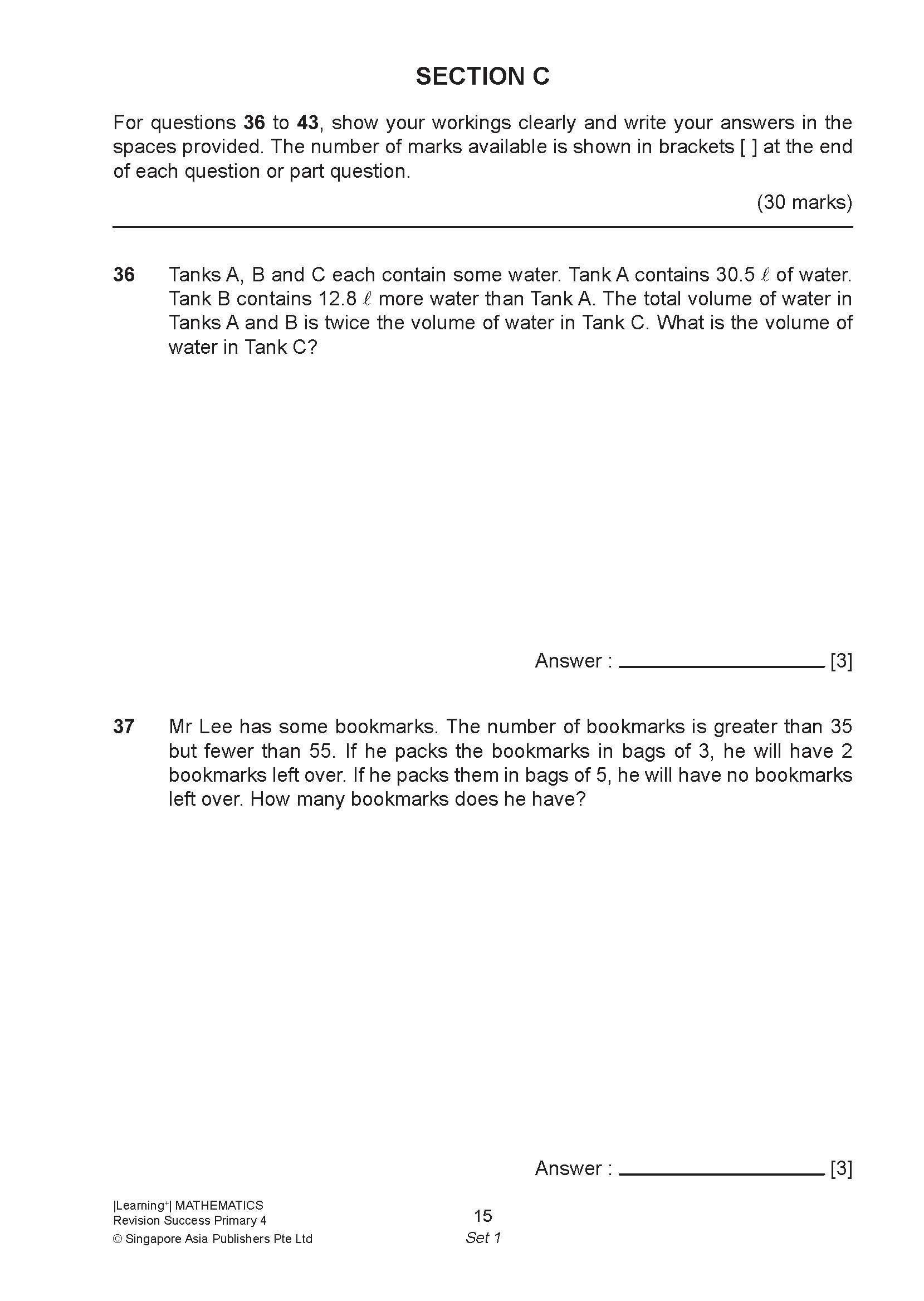 LEARNING+ MATHEMATICS Revision SUCCESS Primary 4