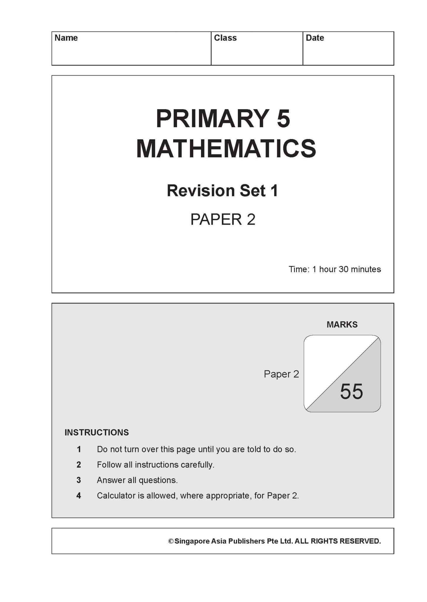 LEARNING+ MATHEMATICS Revision SUCCESS Primary 5