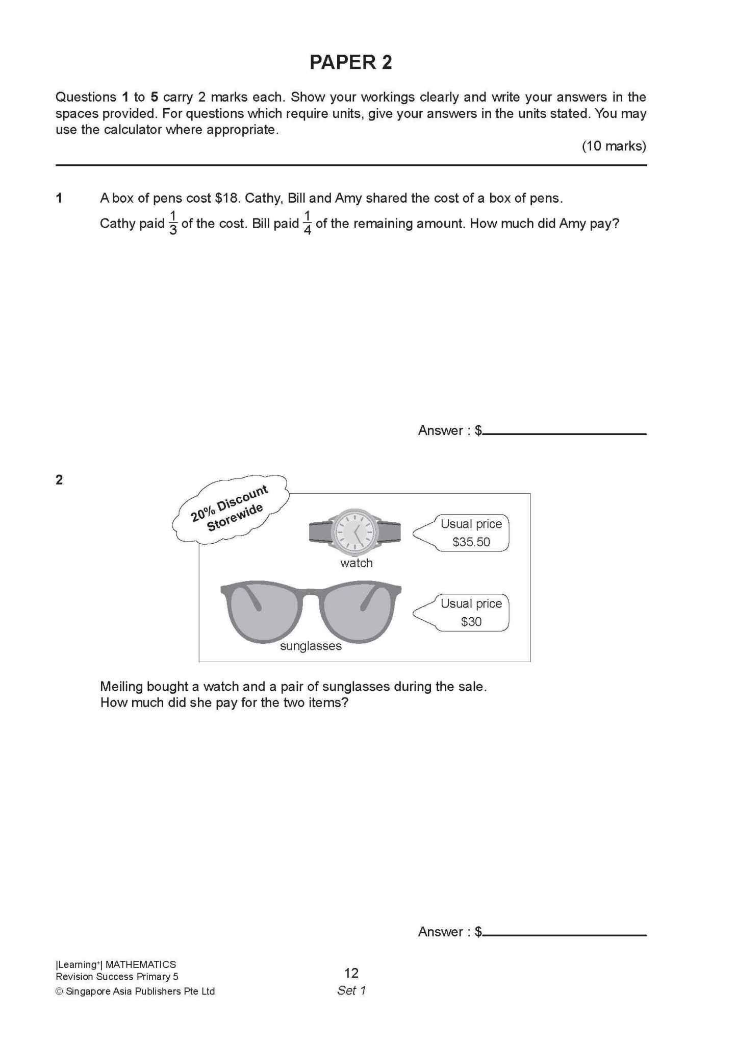 LEARNING+ MATHEMATICS Revision SUCCESS Primary 5