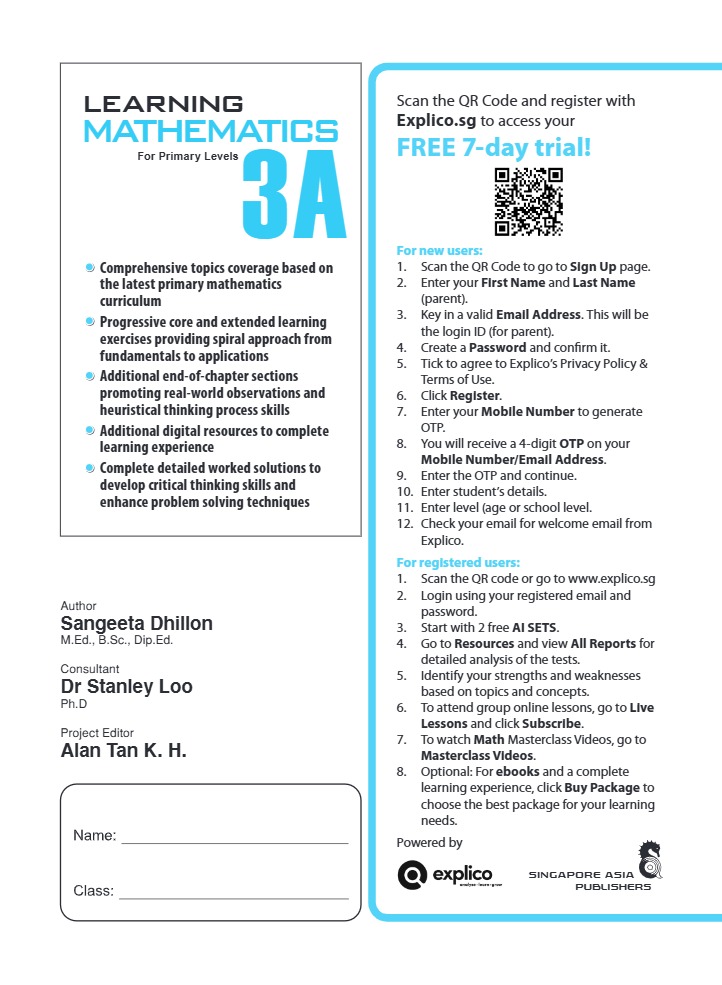 LEARNING MATHEMATICS For Primary Levels 3A 