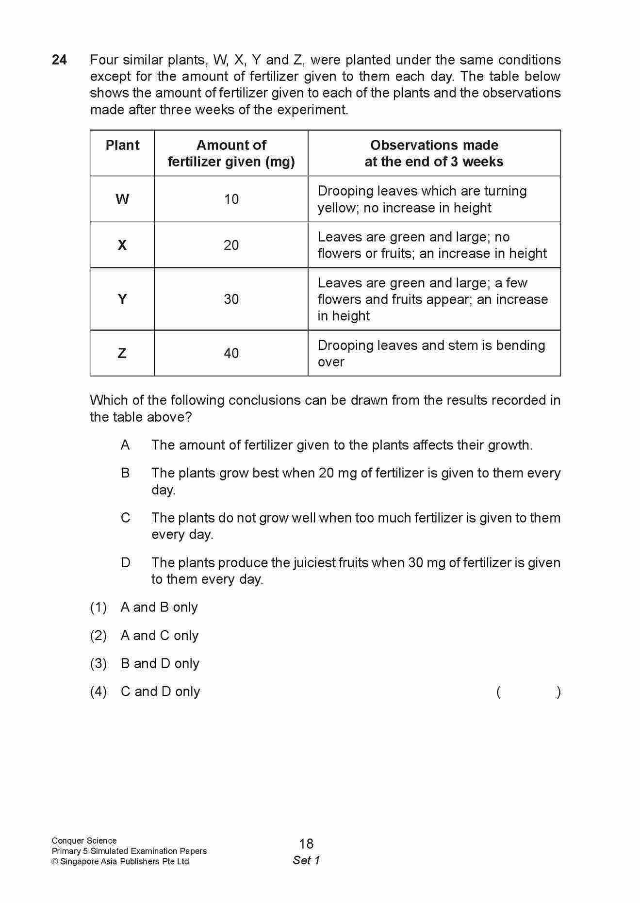 Conquer Science Primary 5 – Simulated Examination Papers