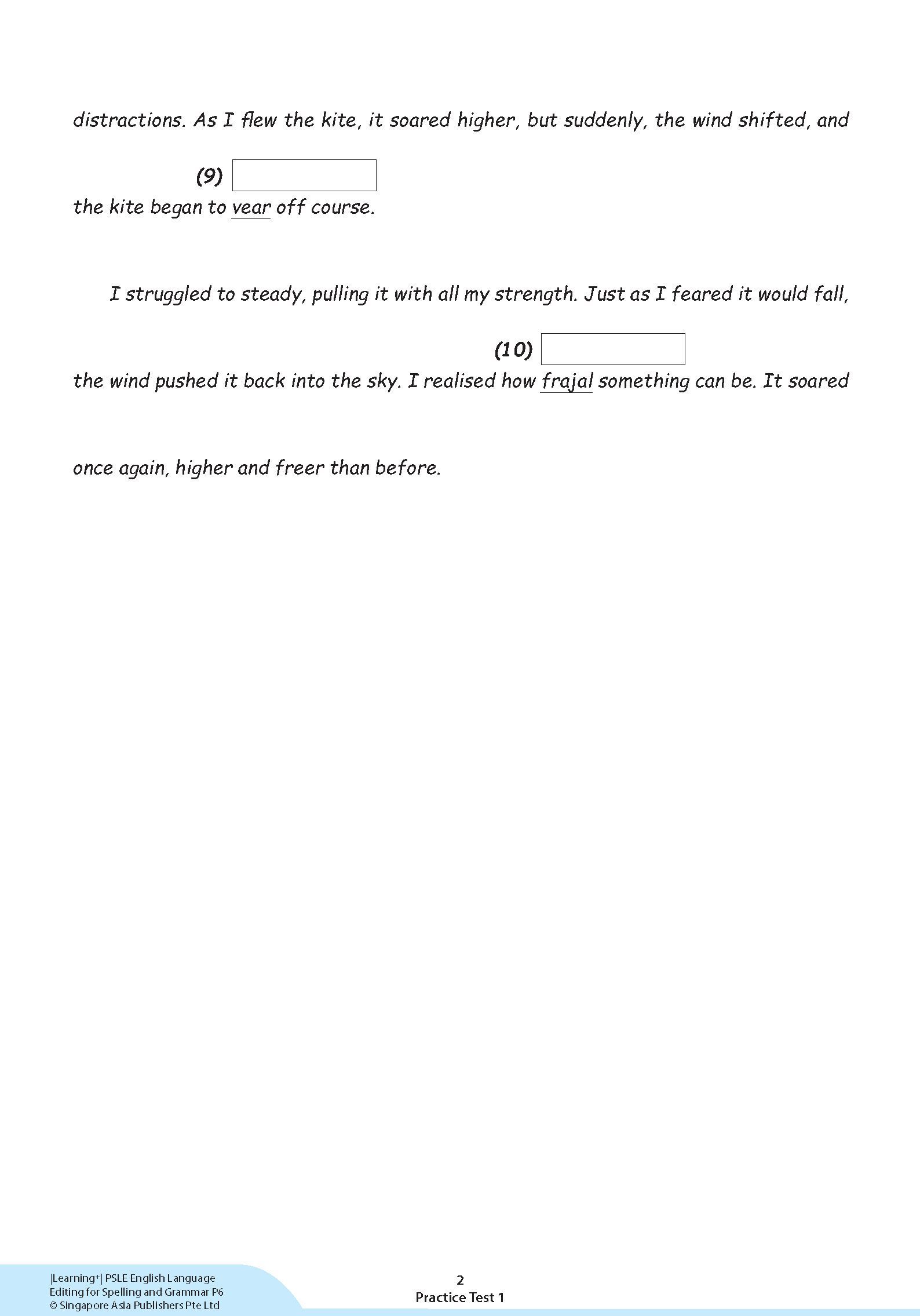 LEARNING+ PSLE ENGLISH LANGUAGE EDITING for Spelling and Grammar Primary 6