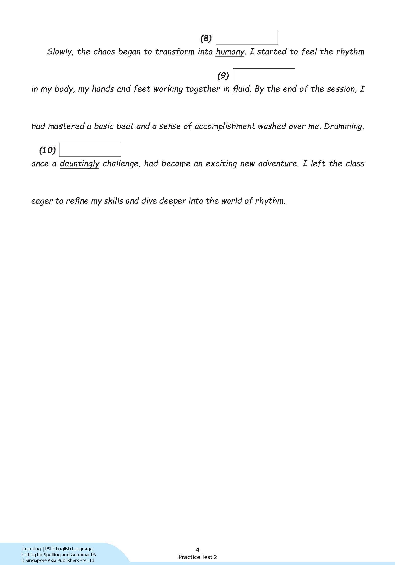 LEARNING+ PSLE ENGLISH LANGUAGE EDITING for Spelling and Grammar Primary 6