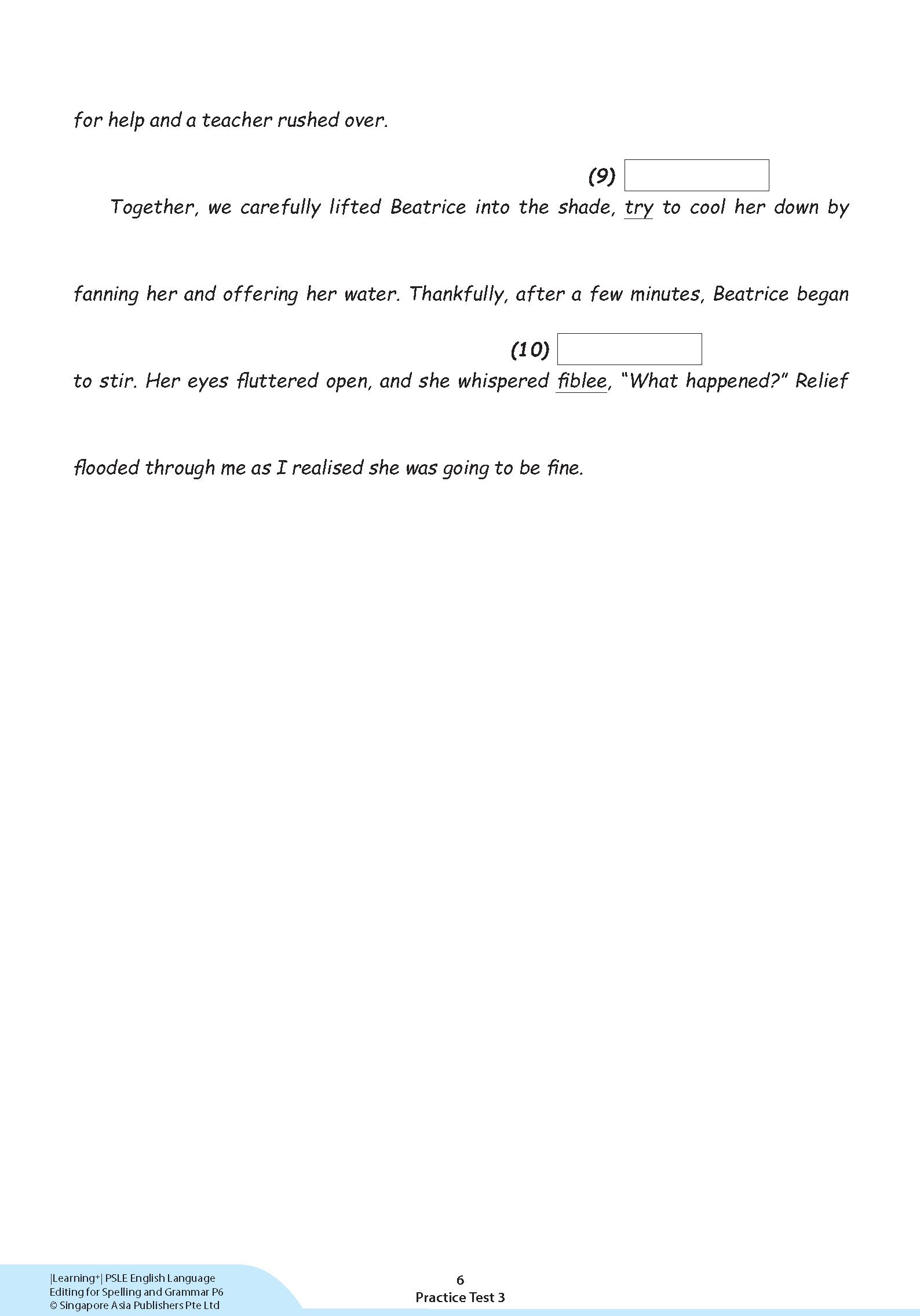 LEARNING+ PSLE ENGLISH LANGUAGE EDITING for Spelling and Grammar Primary 6