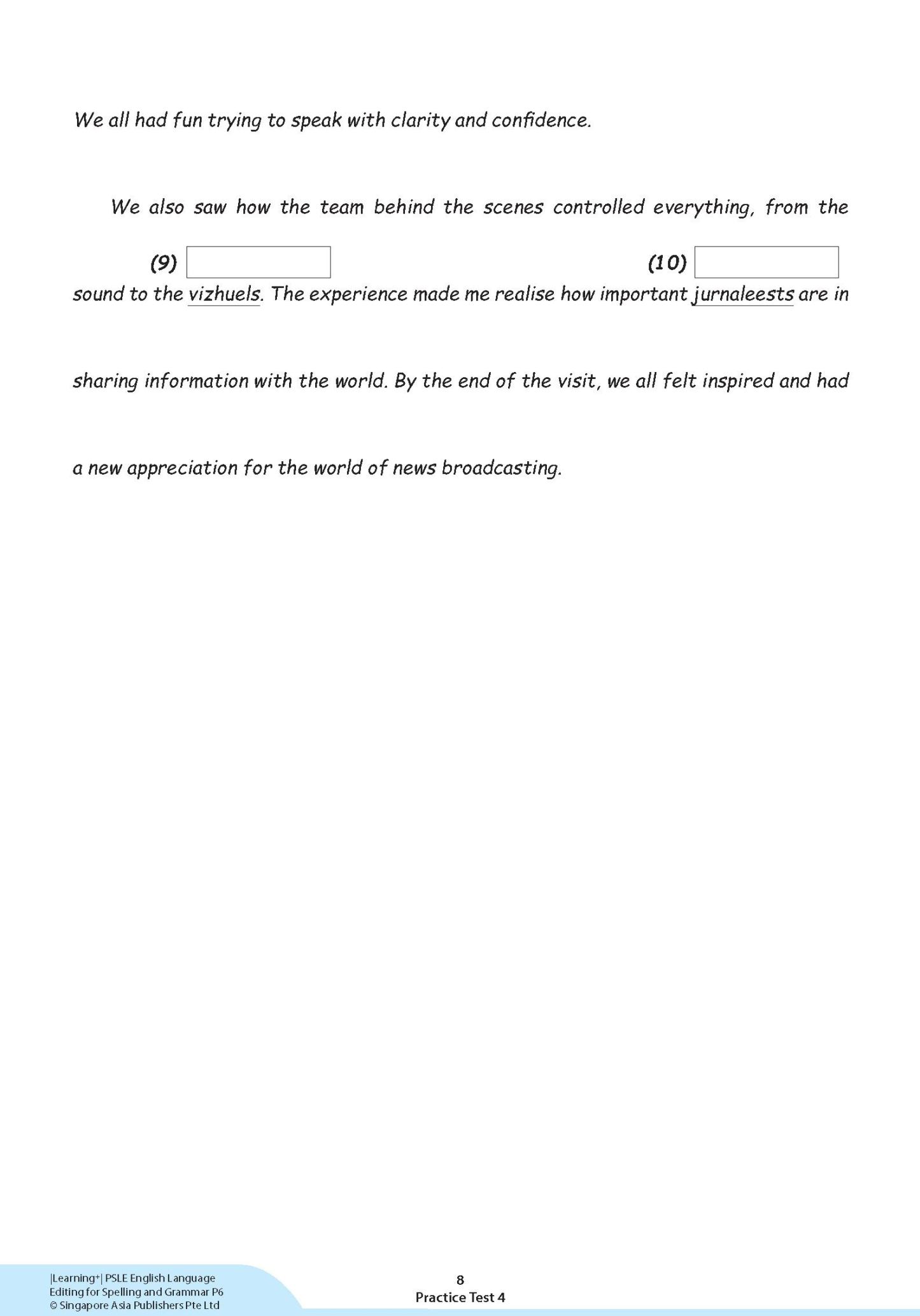 LEARNING+ PSLE ENGLISH LANGUAGE EDITING for Spelling and Grammar Primary 6
