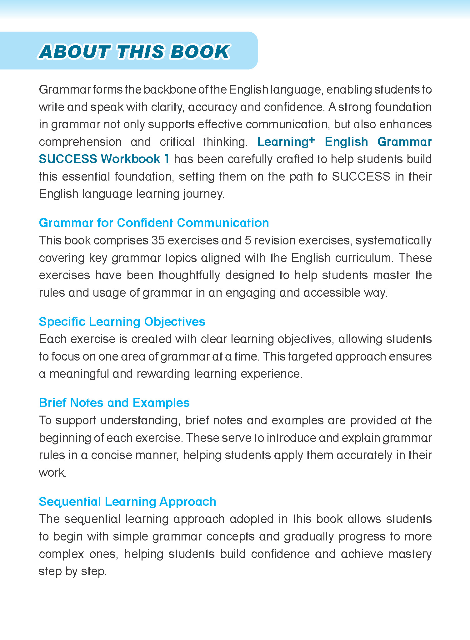 Learning+ English Grammar Success Workbook 1