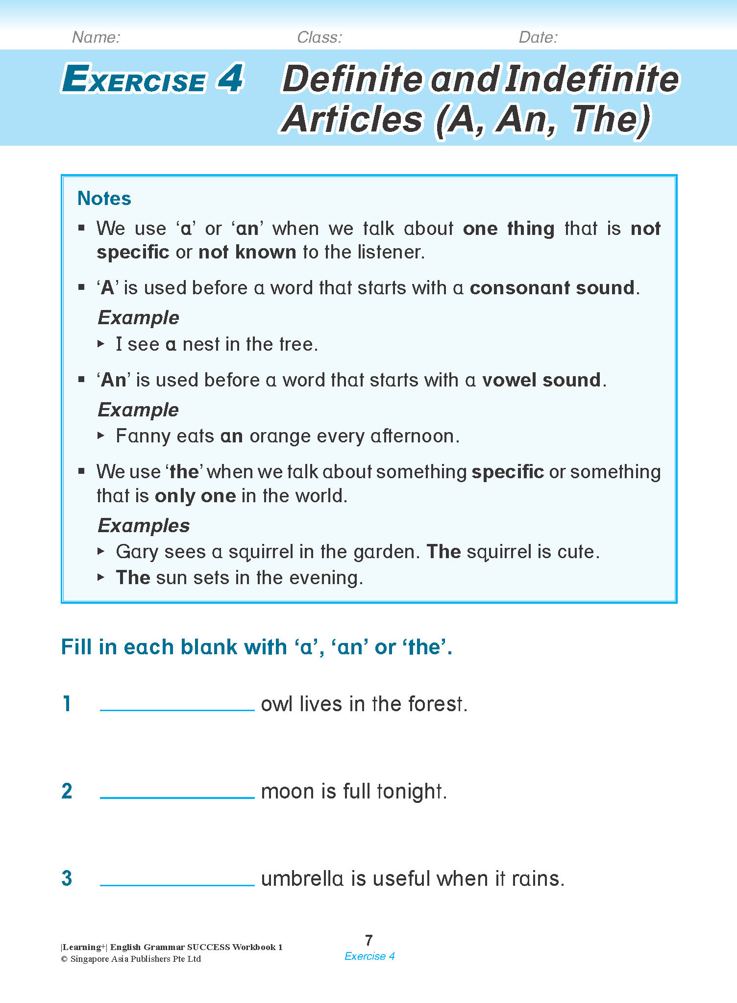 Learning+ English Grammar Success Workbook 1