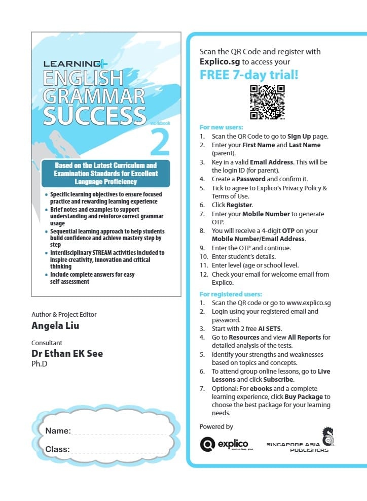 Learning English Grammar by the Week Workbook 2