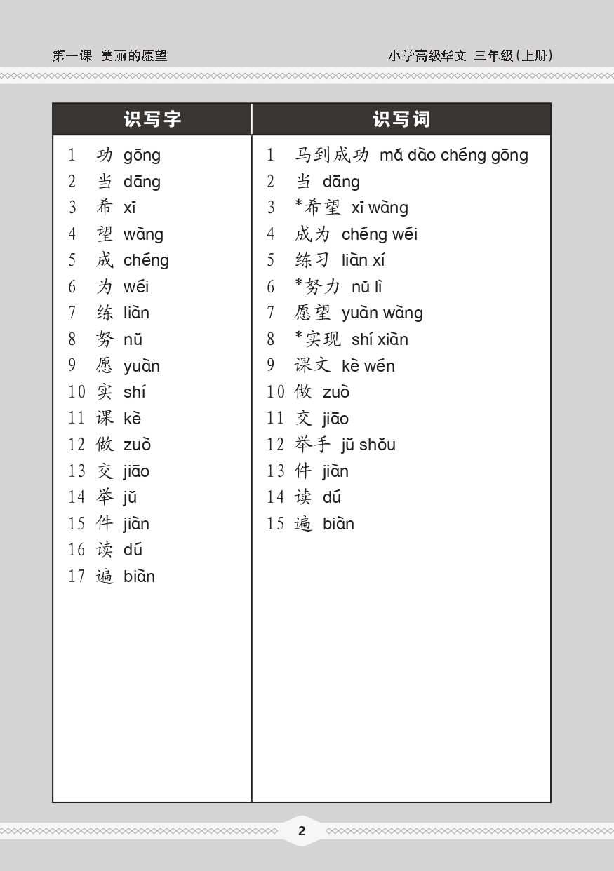 小三高级华文 课文字词手册 3A / A Handbook of Higher Chinese Vocabulary for Primary 3A