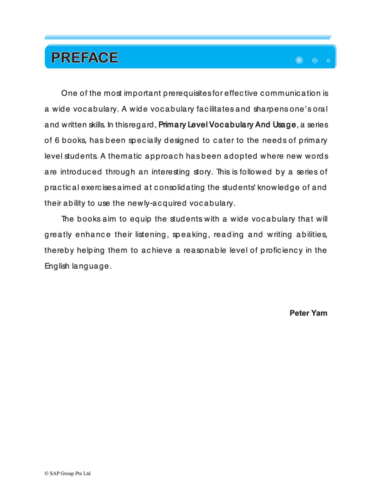 PRIMARY LEVEL Vocabulary & Usage Book 6