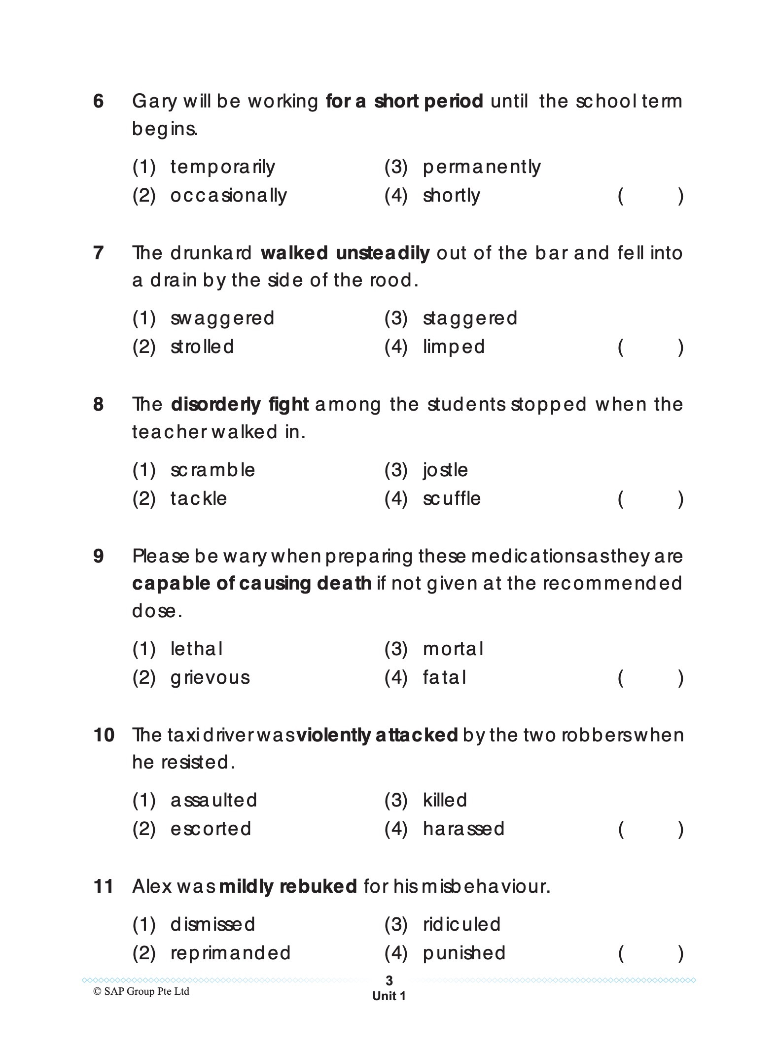 PRIMARY LEVEL Vocabulary & Usage Book 6