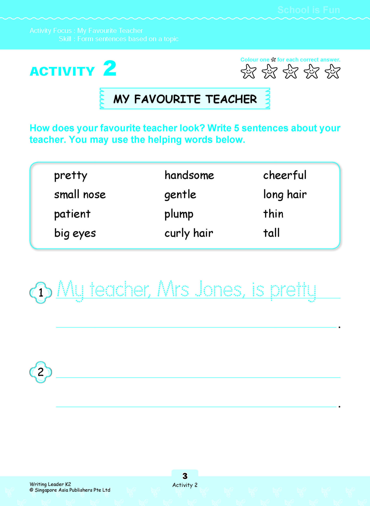 LITTLE LEADERS WRITING LEADER Kindergarten 2