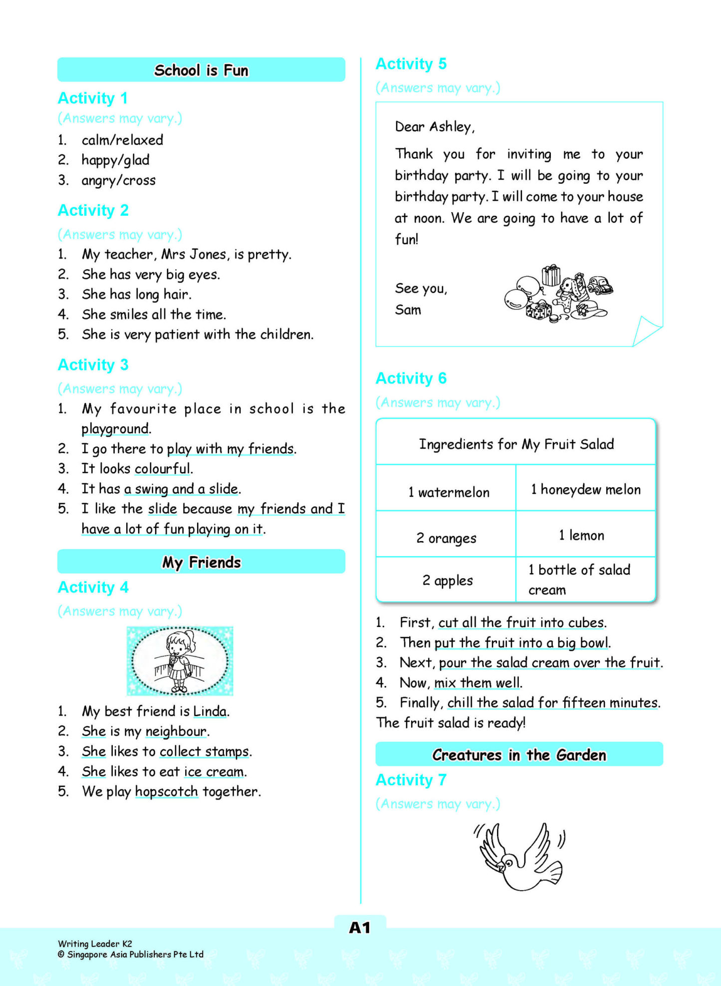 LITTLE LEADERS WRITING LEADER Kindergarten 2