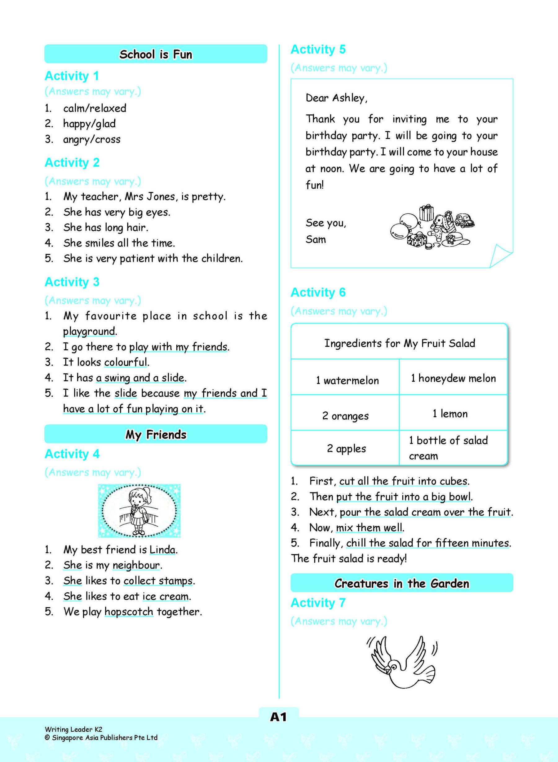 LITTLE LEADERS WRITING LEADER Kindergarten 2