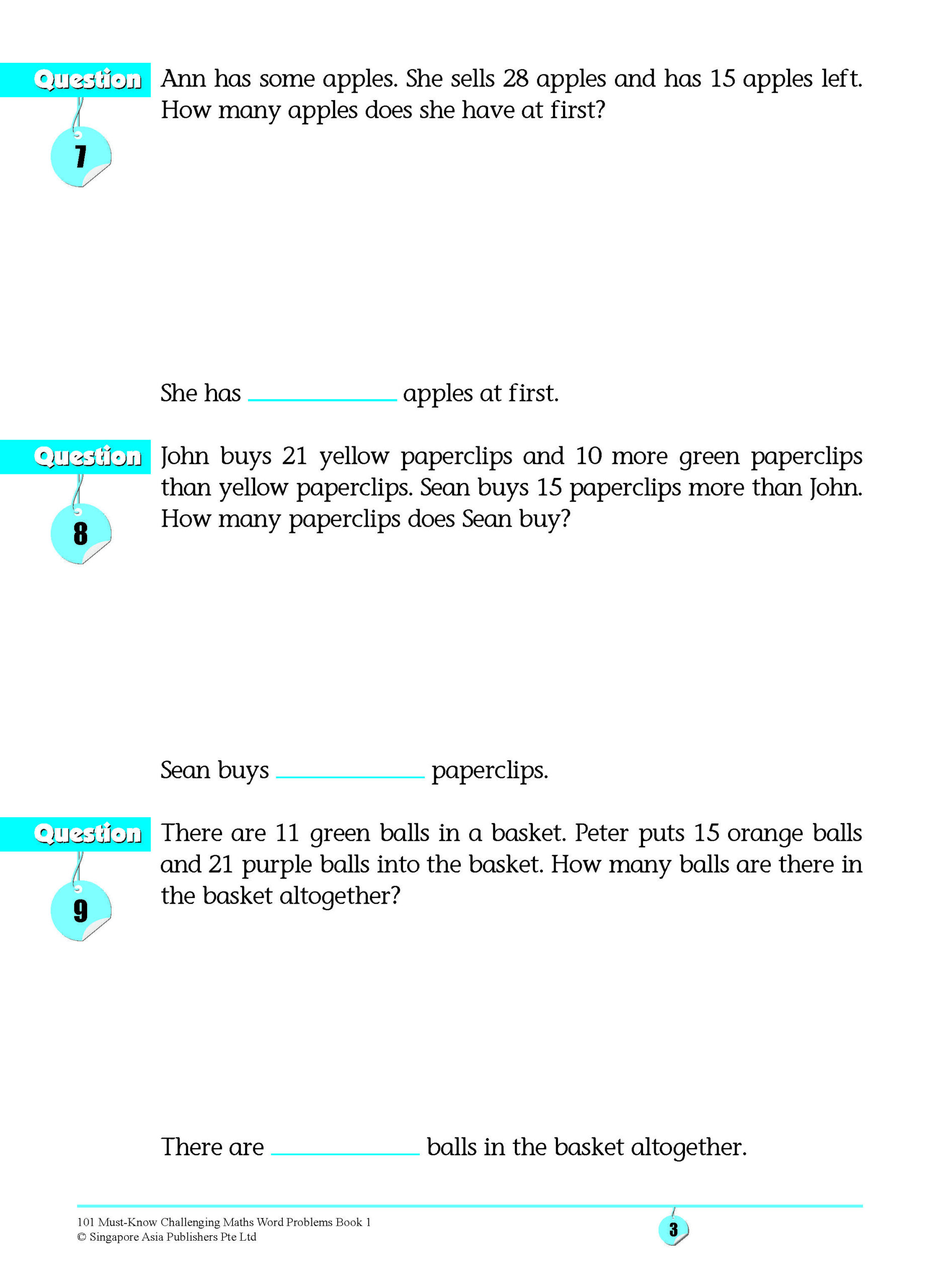 101 Must-Know Challenging Maths Word Problems Book 1