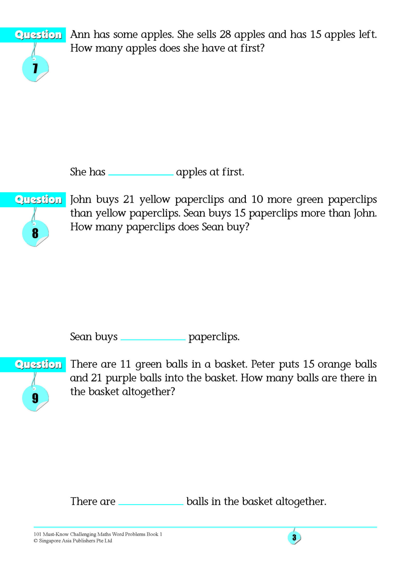 101 Must-Know Challenging Maths Word Problems Book 1