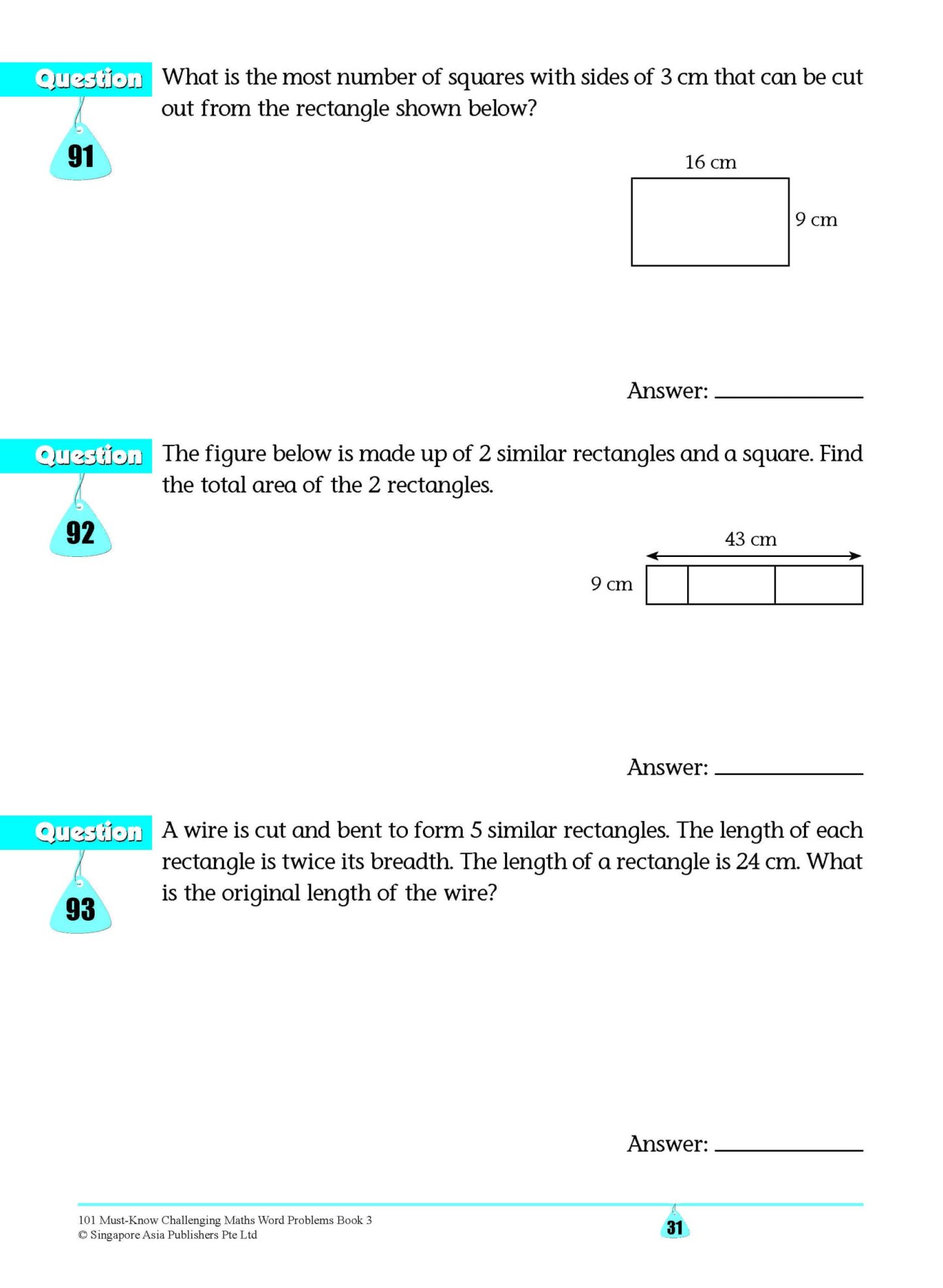 101 Must-Know Challenging Maths Word Problems Book 3
