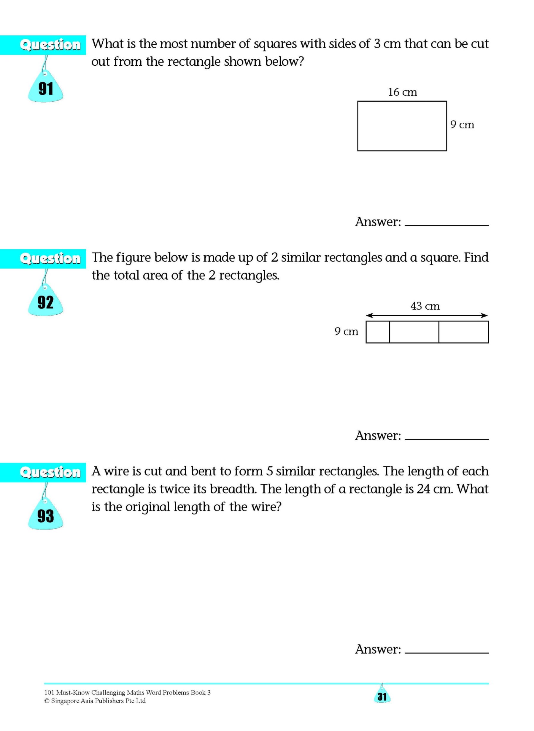 101 Must-Know Challenging Maths Word Problems Book 3