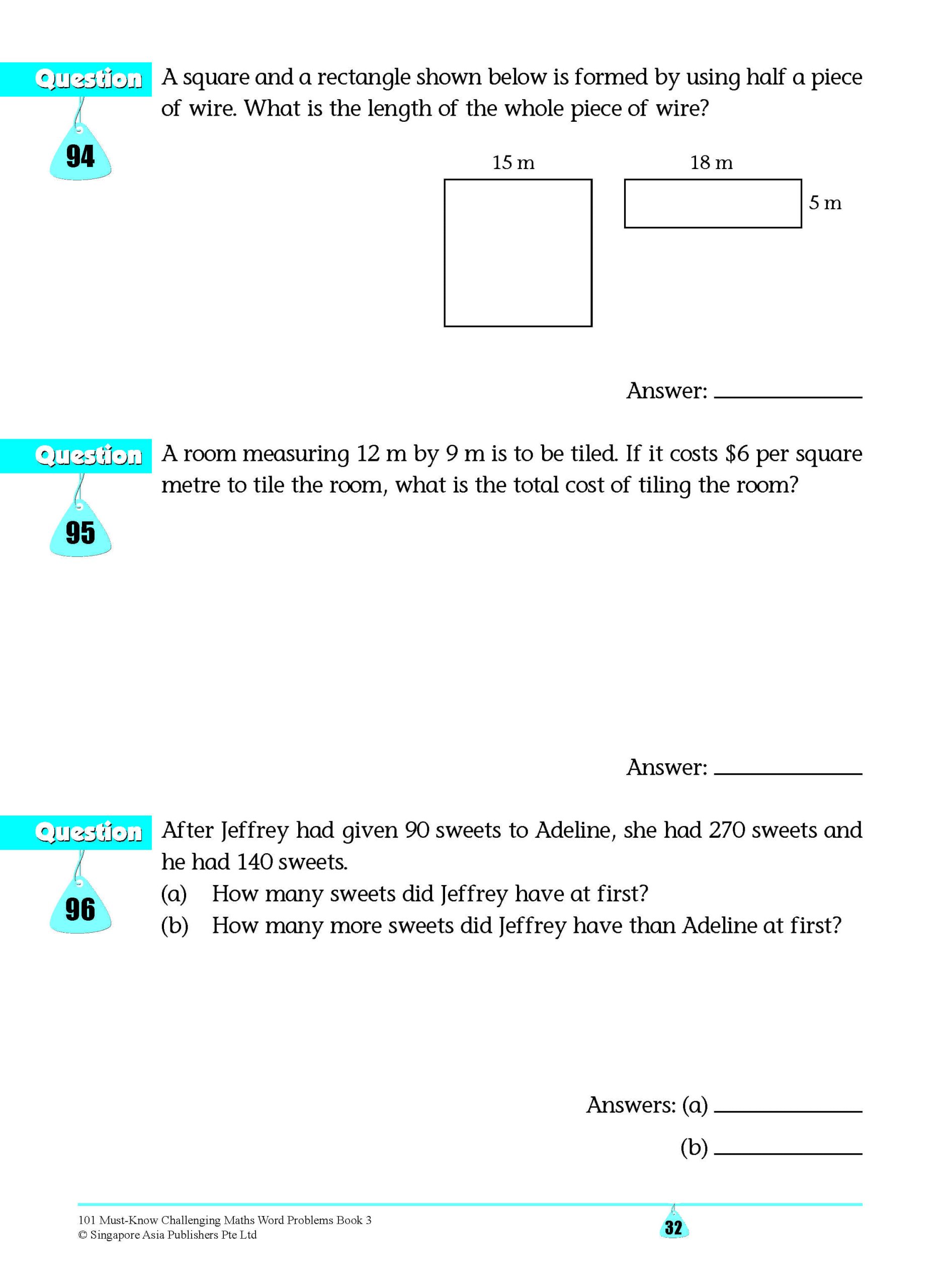 101 Must-Know Challenging Maths Word Problems Book 3
