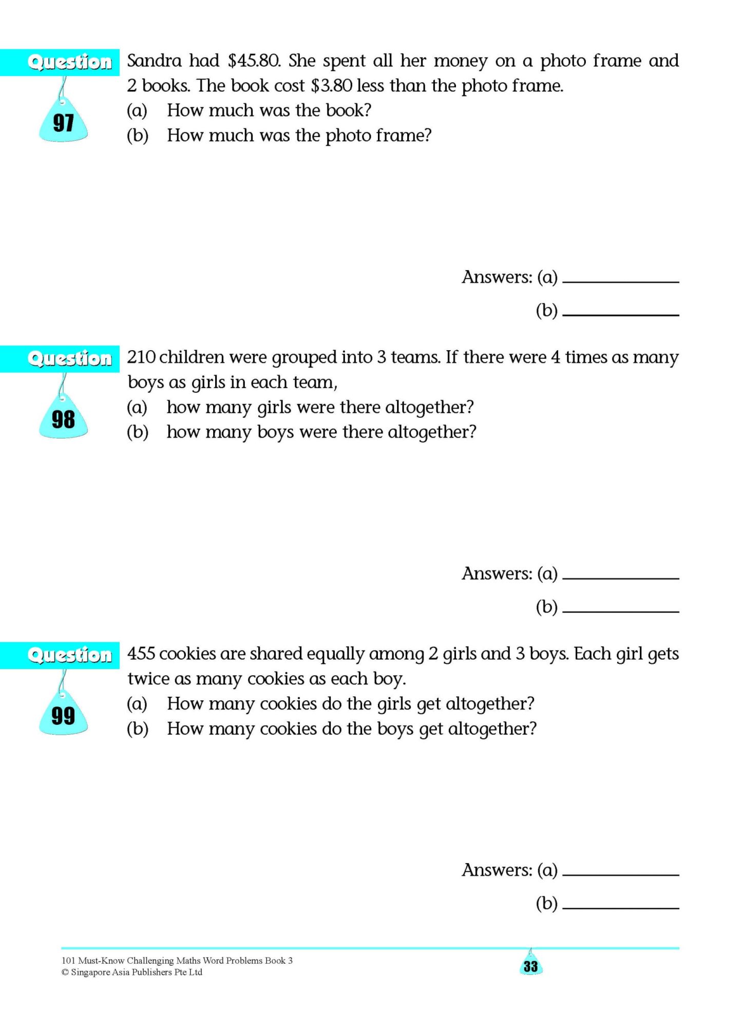 101 Must-Know Challenging Maths Word Problems Book 3
